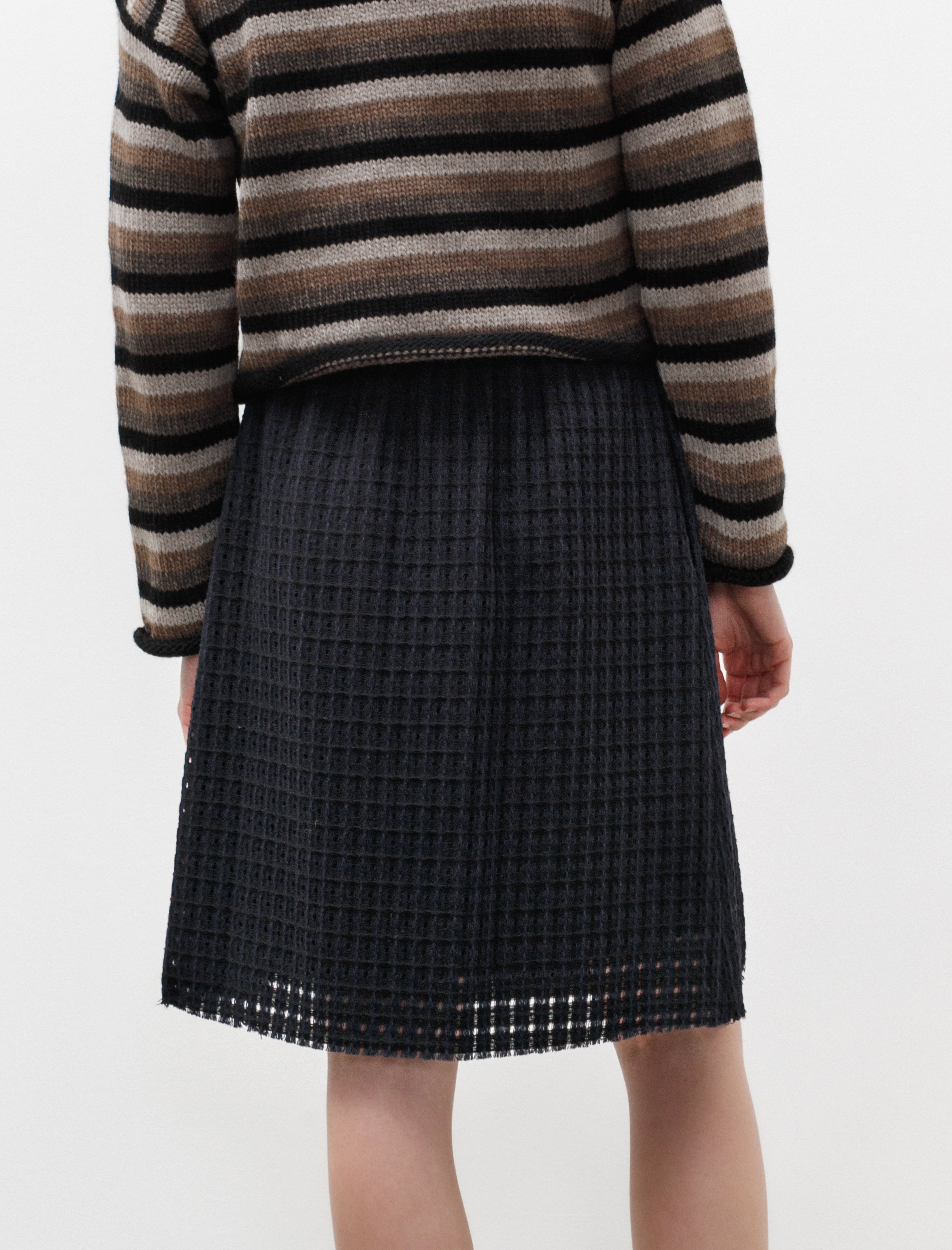 Hache Audrey Skirt Navy and Black