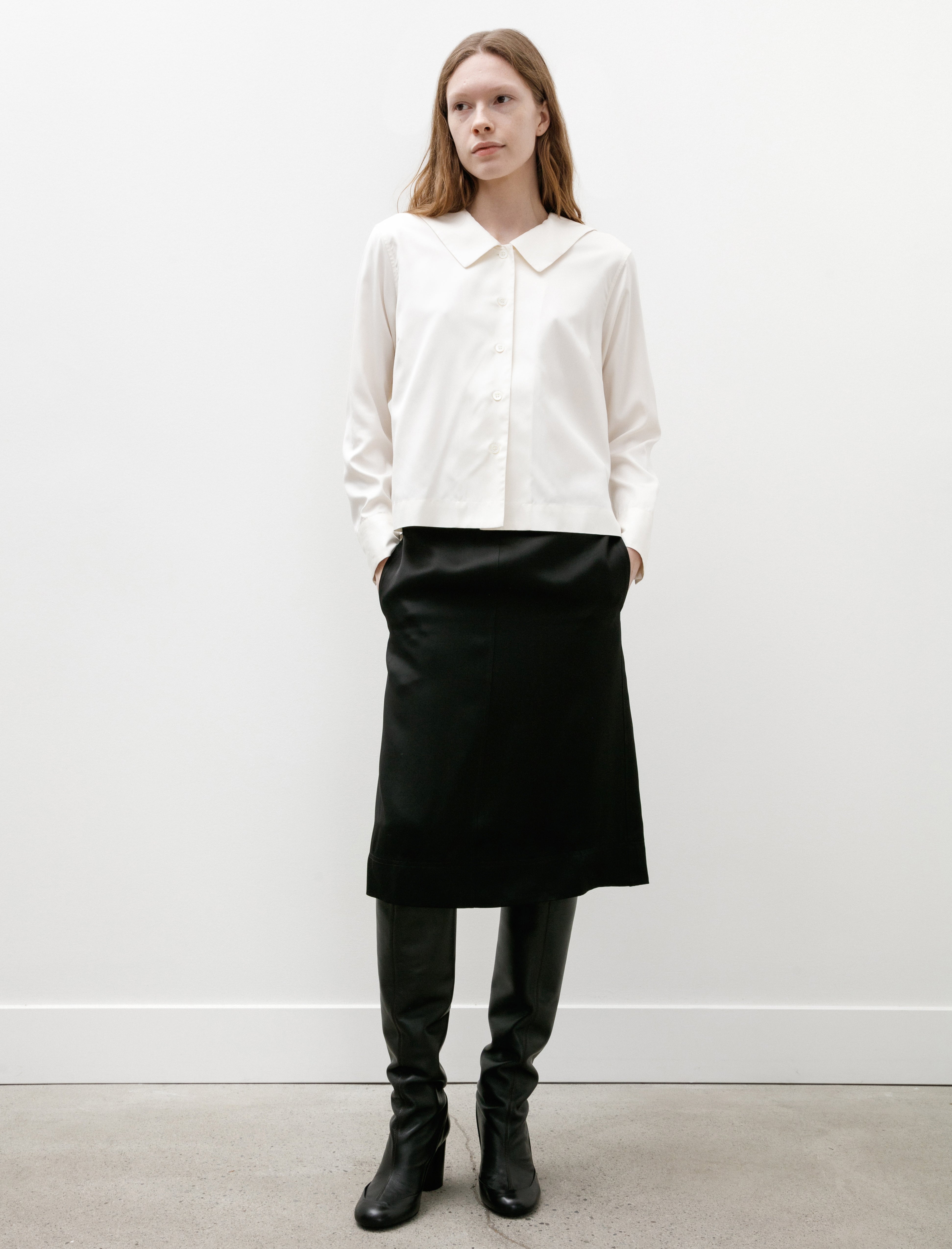 Margaret Howell Sailor Shirt Matte Silk Chalk