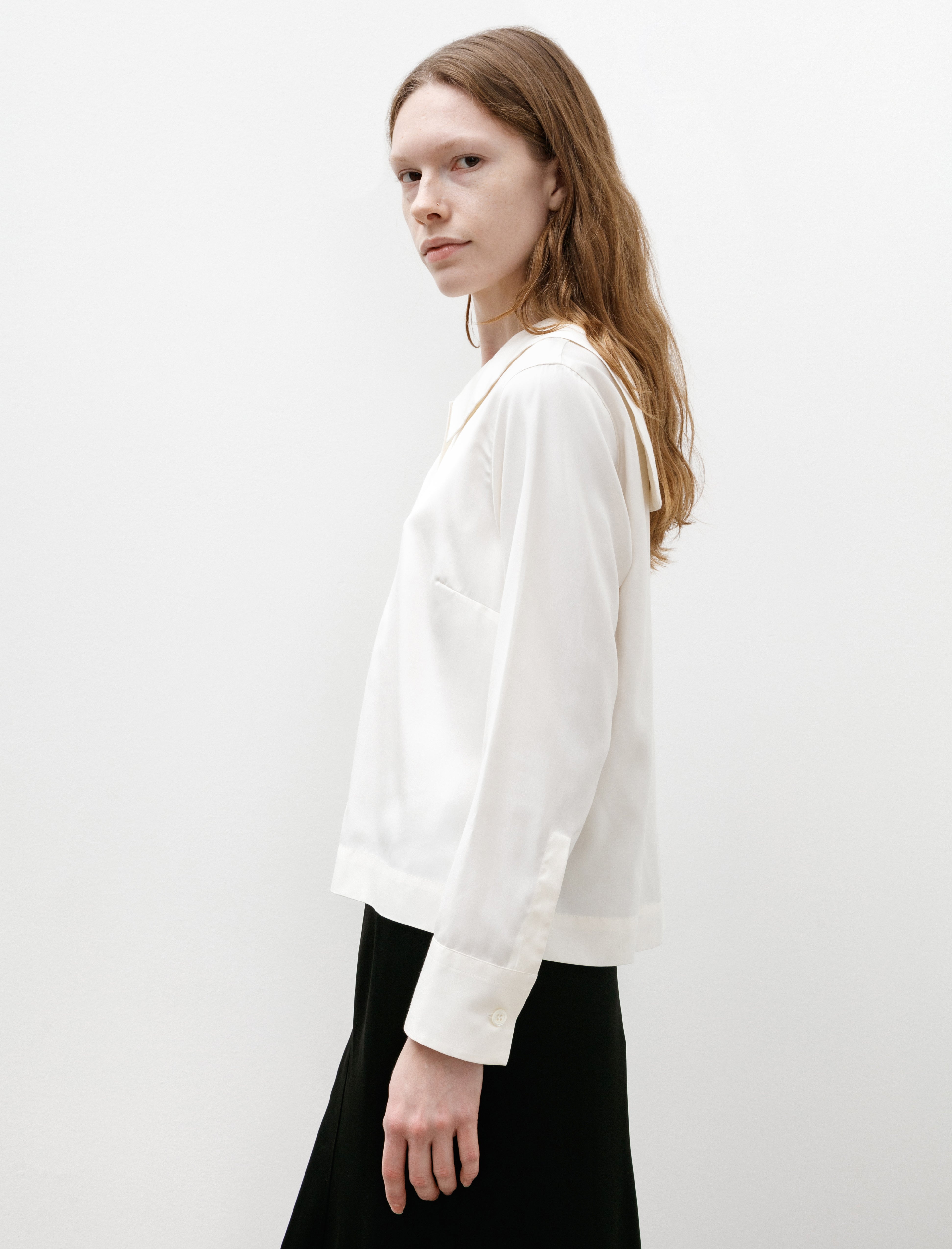 Margaret Howell Sailor Shirt Matte Silk Chalk