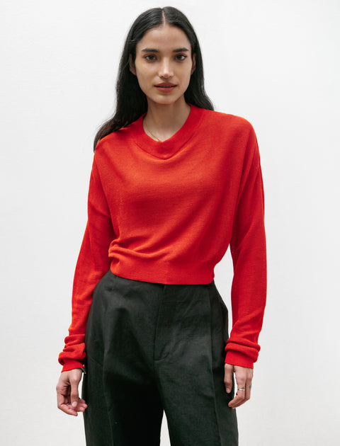 Cristaseya Silk V-Neck Sweater Orange