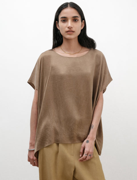 Dusan Knotted Easy T-Shirt Crepe Silk Antique Gold