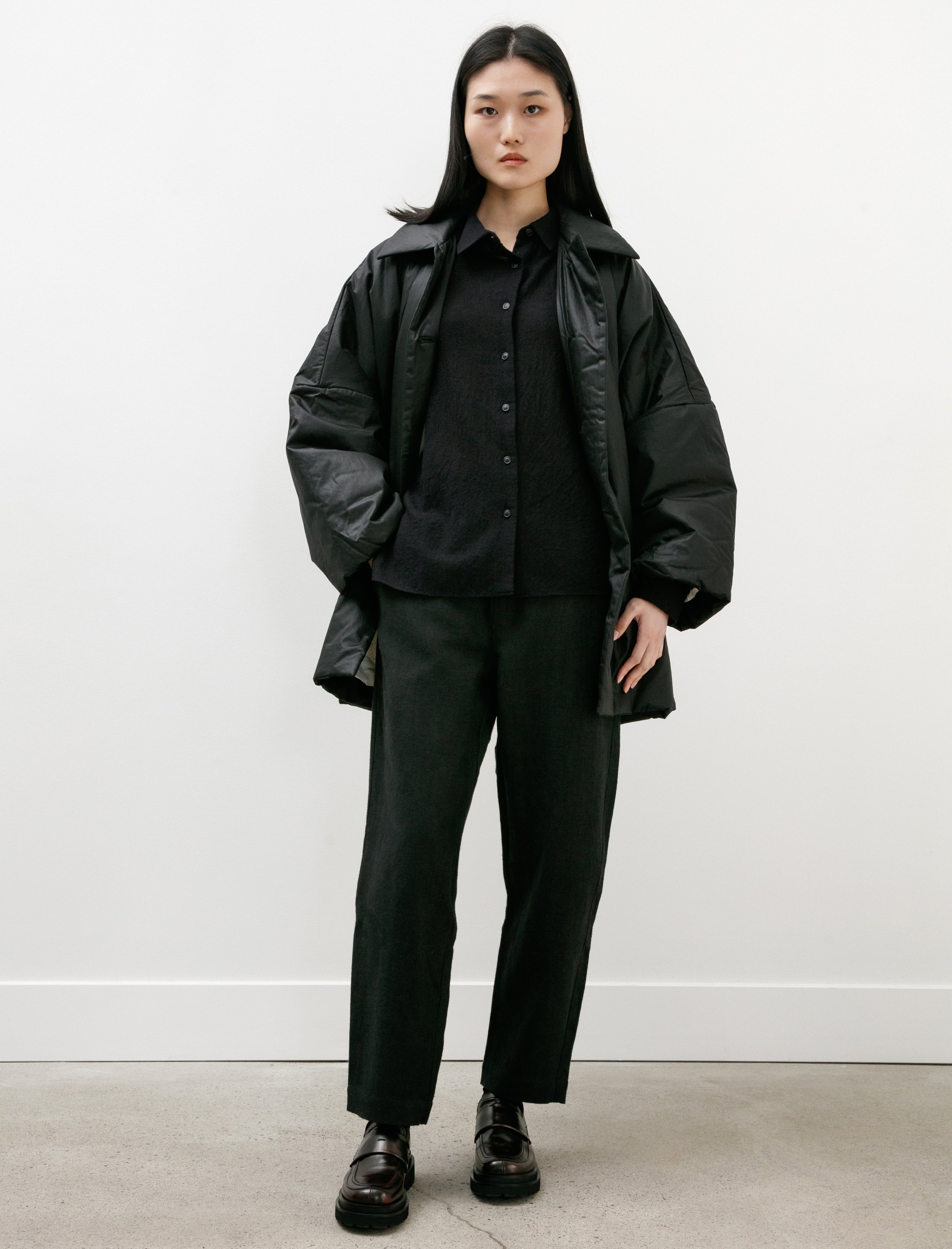 Casey Casey Triangle Coat Lacqed Black