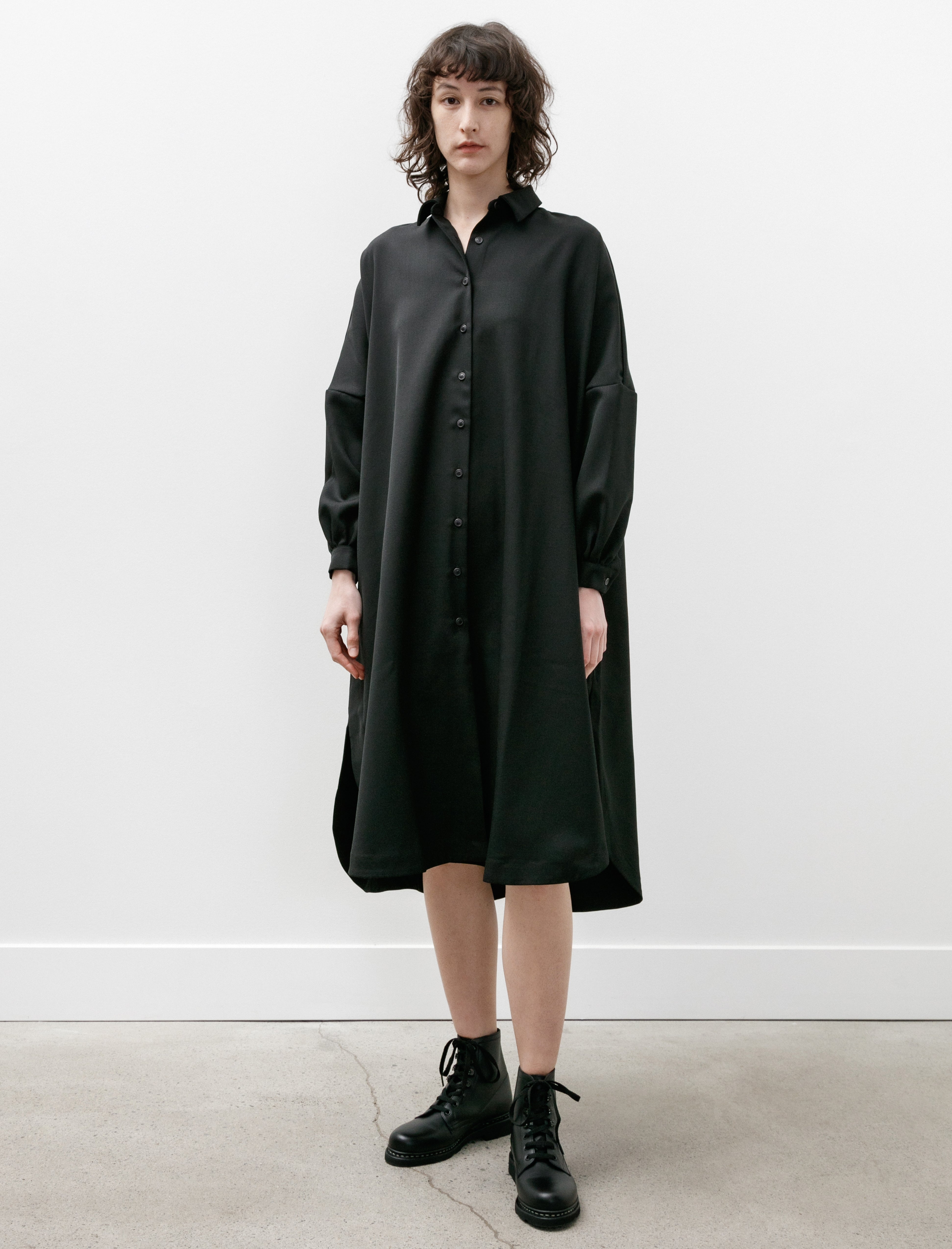 Casey Casey Yuki Long Shirt Gabardine Black