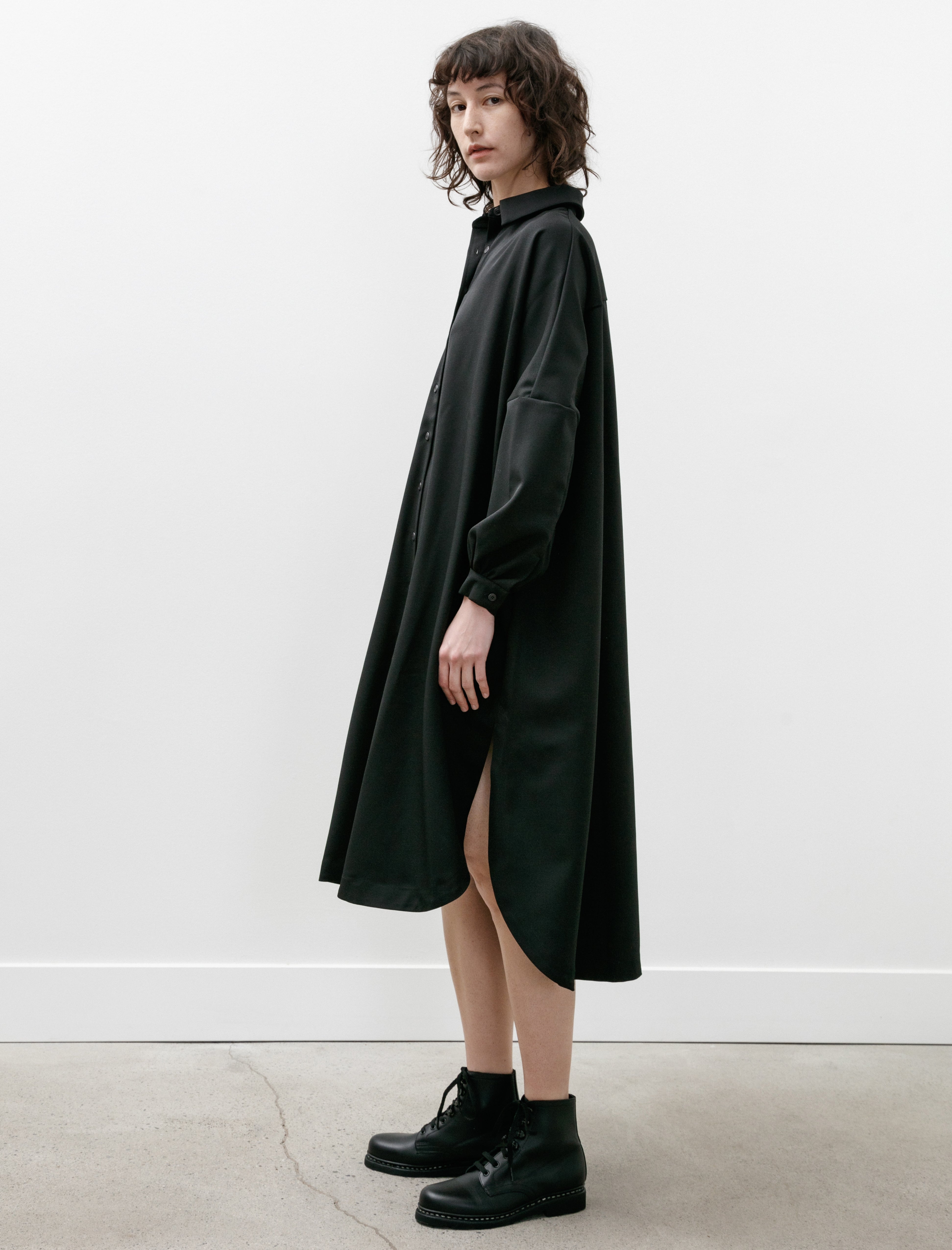 Casey Casey Yuki Long Shirt Gabardine Black