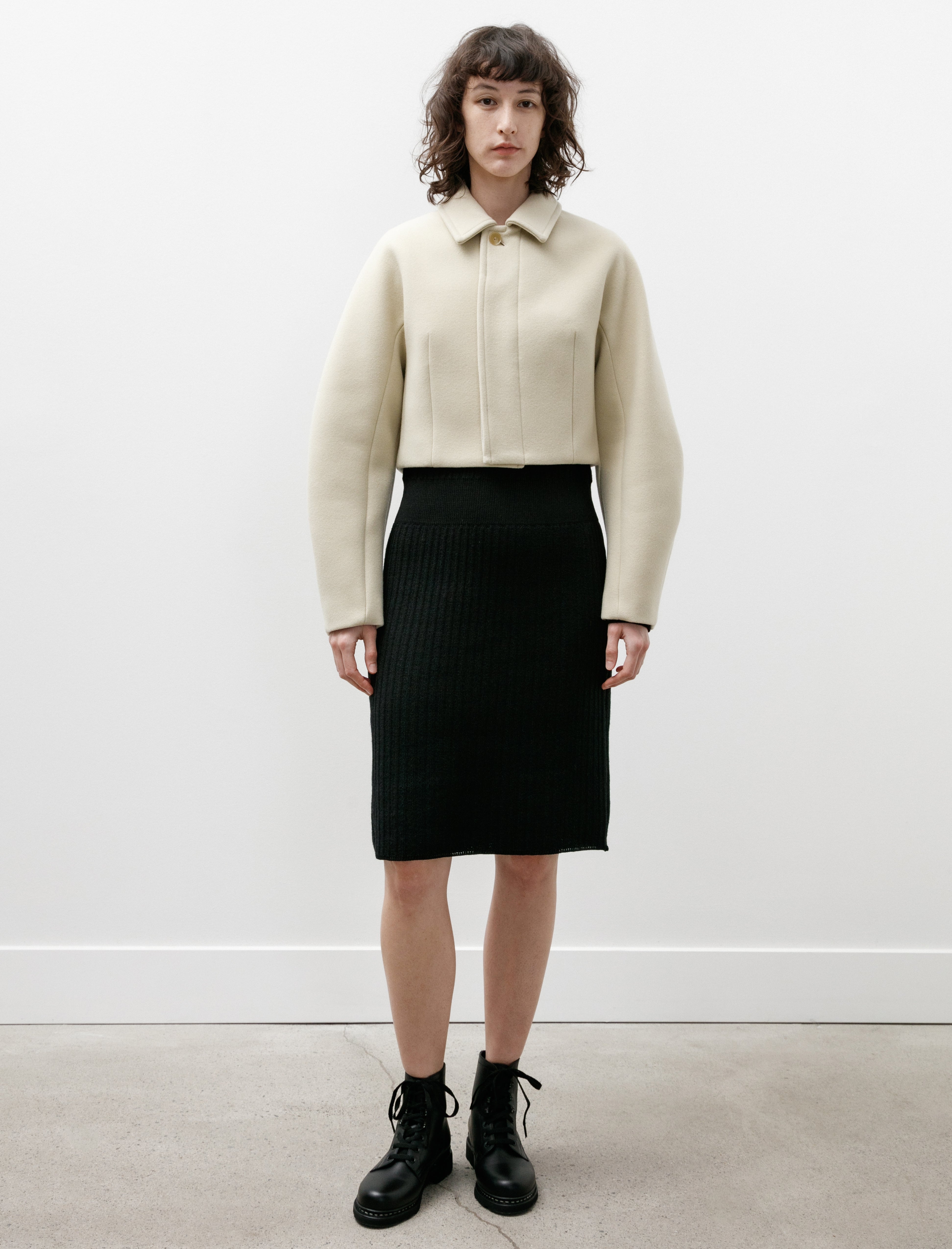 Auralee Sponge Wool Melton Short Blouson Light Lime