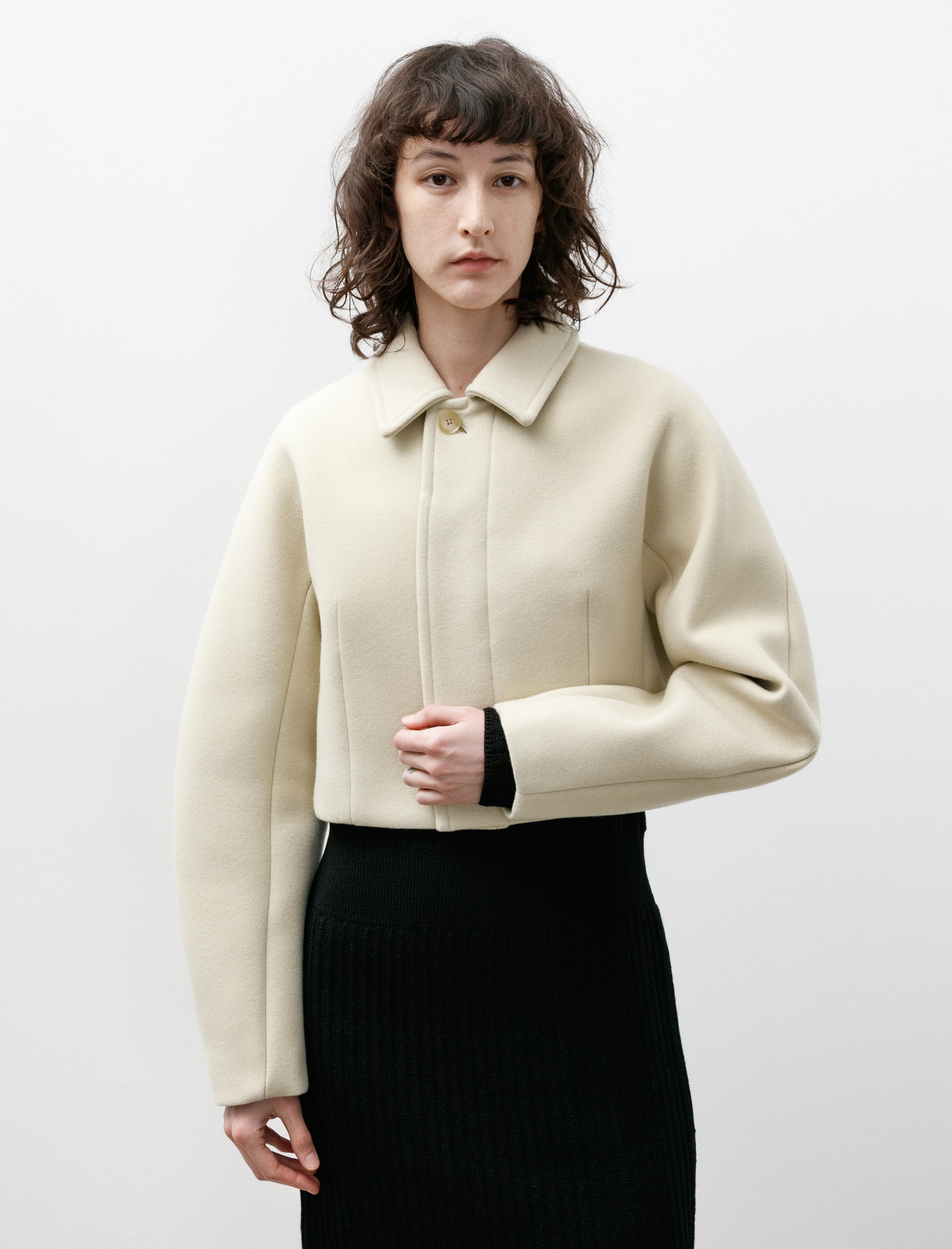 Auralee Sponge Wool Melton Short Blouson Light Lime