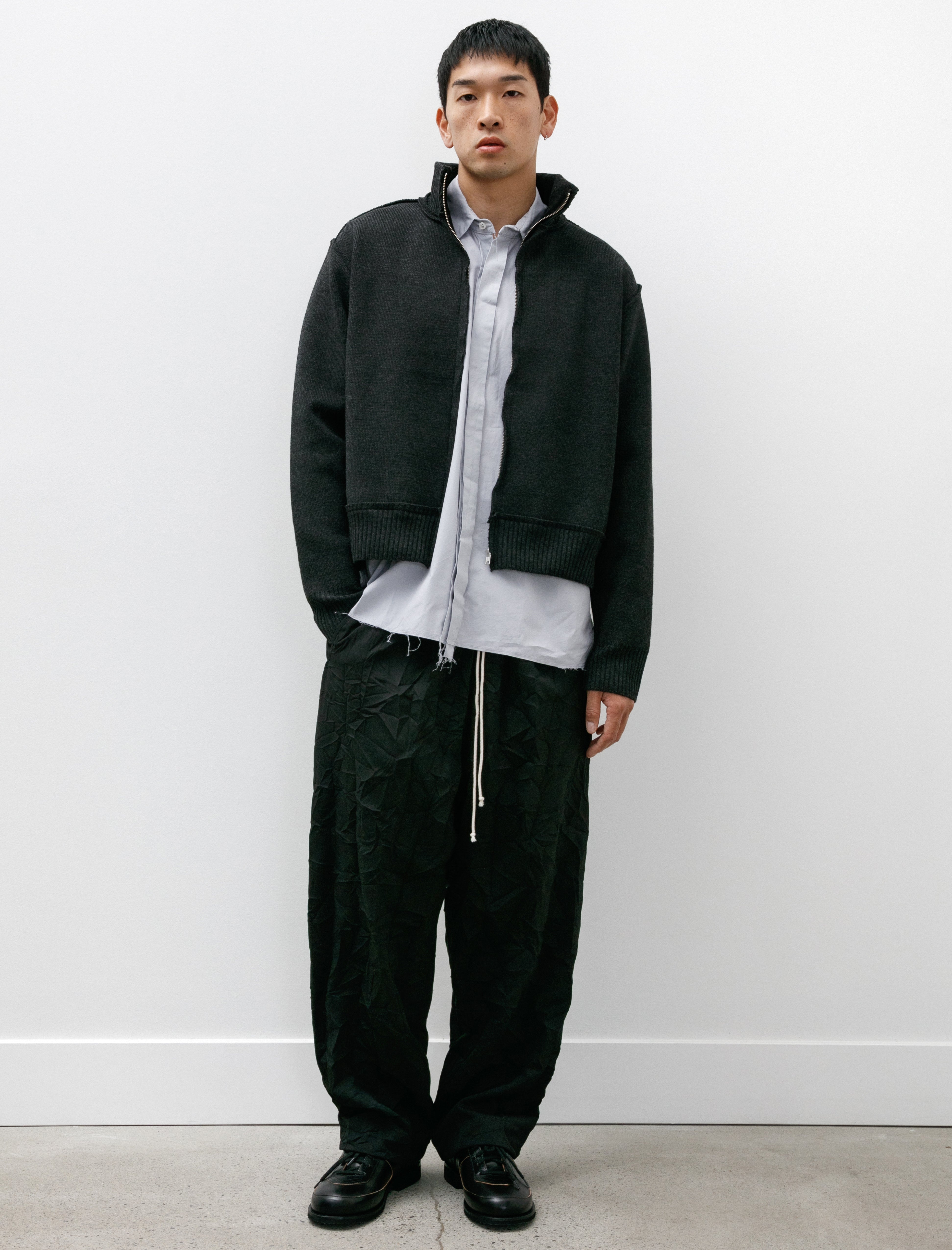 Camiel Fortgens Simple Pants Wrinkled Twill Black