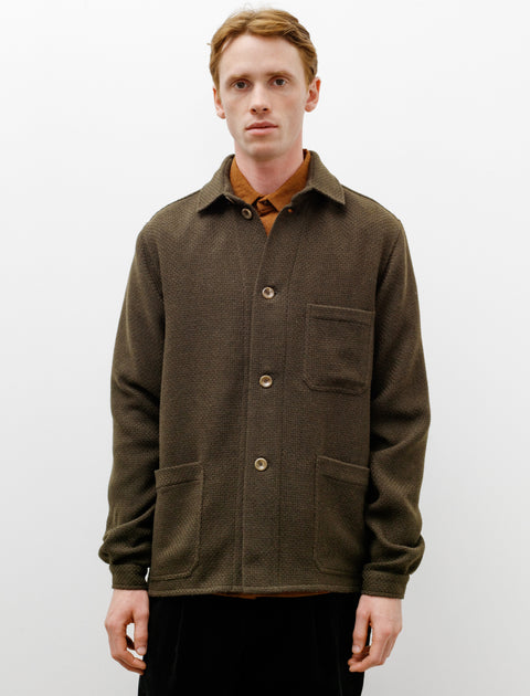 Frank Leder Three Pocket Shirt Jacket Wool Loden Green 
