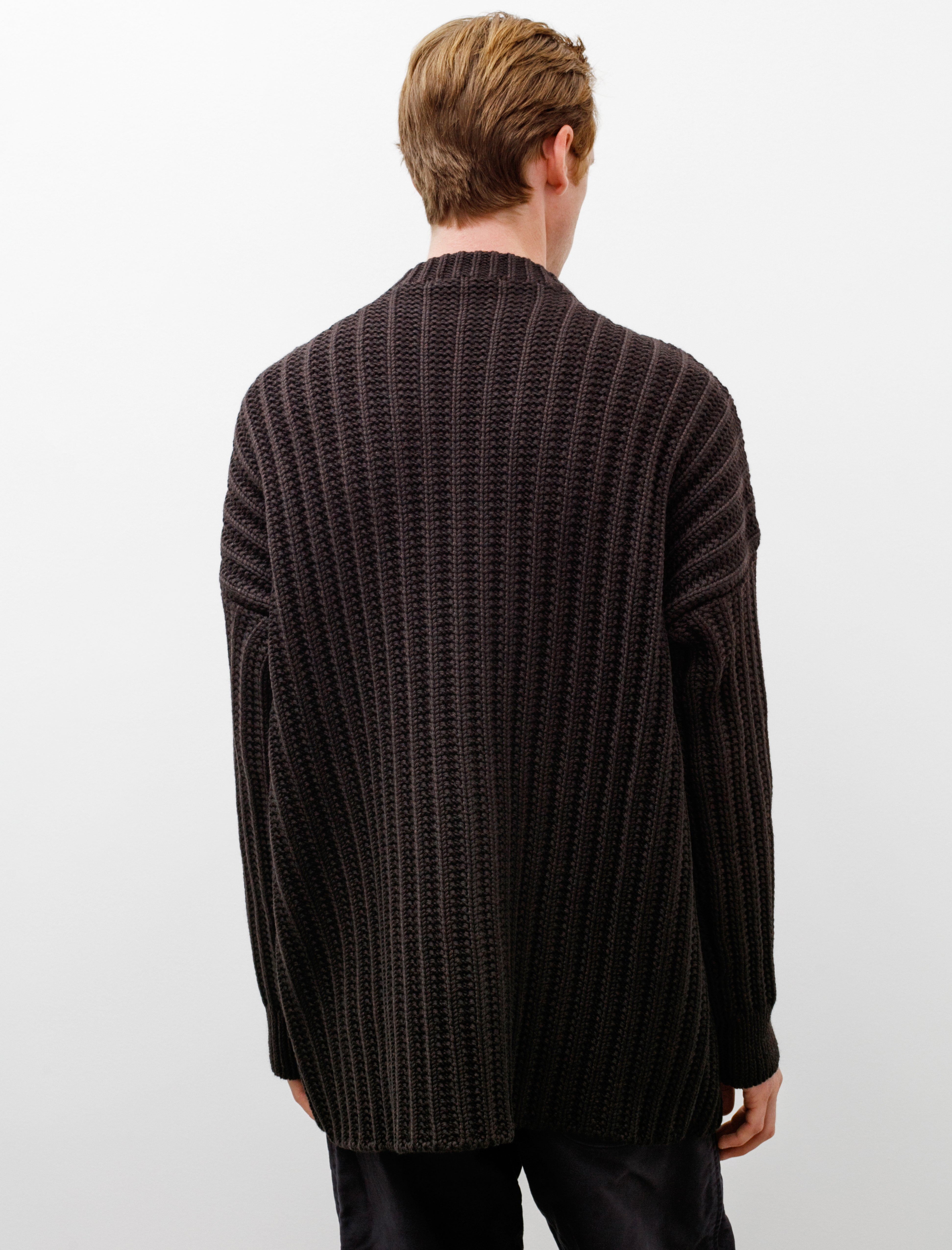 Casey Casey Crew Neck Open Rib Sweater Brown
