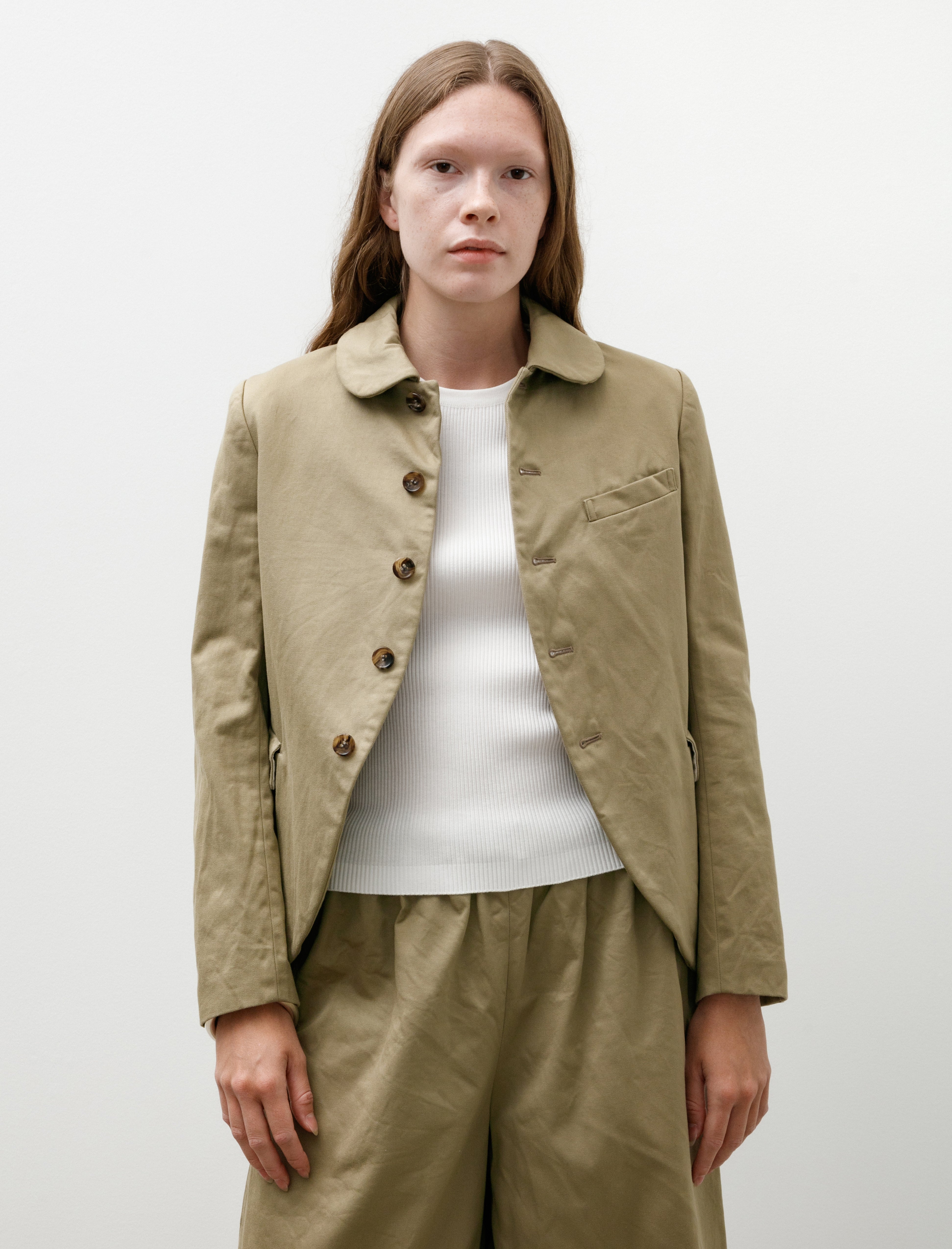 Comme des Garçons Comme des Garçons Curved Hem Jacket Khaki