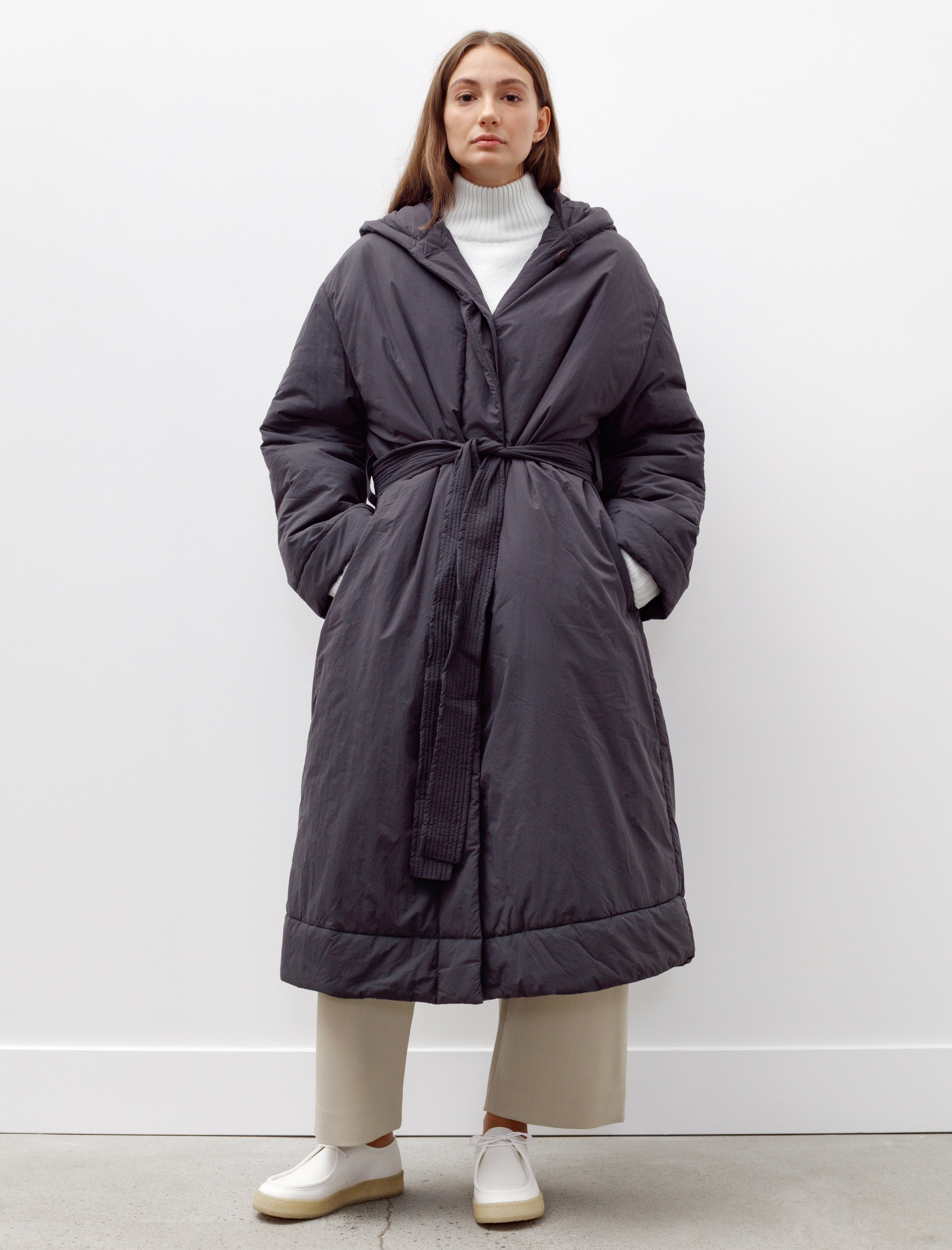 Studio Nicholson Kariba Belted Wrap Puffer Coat Black