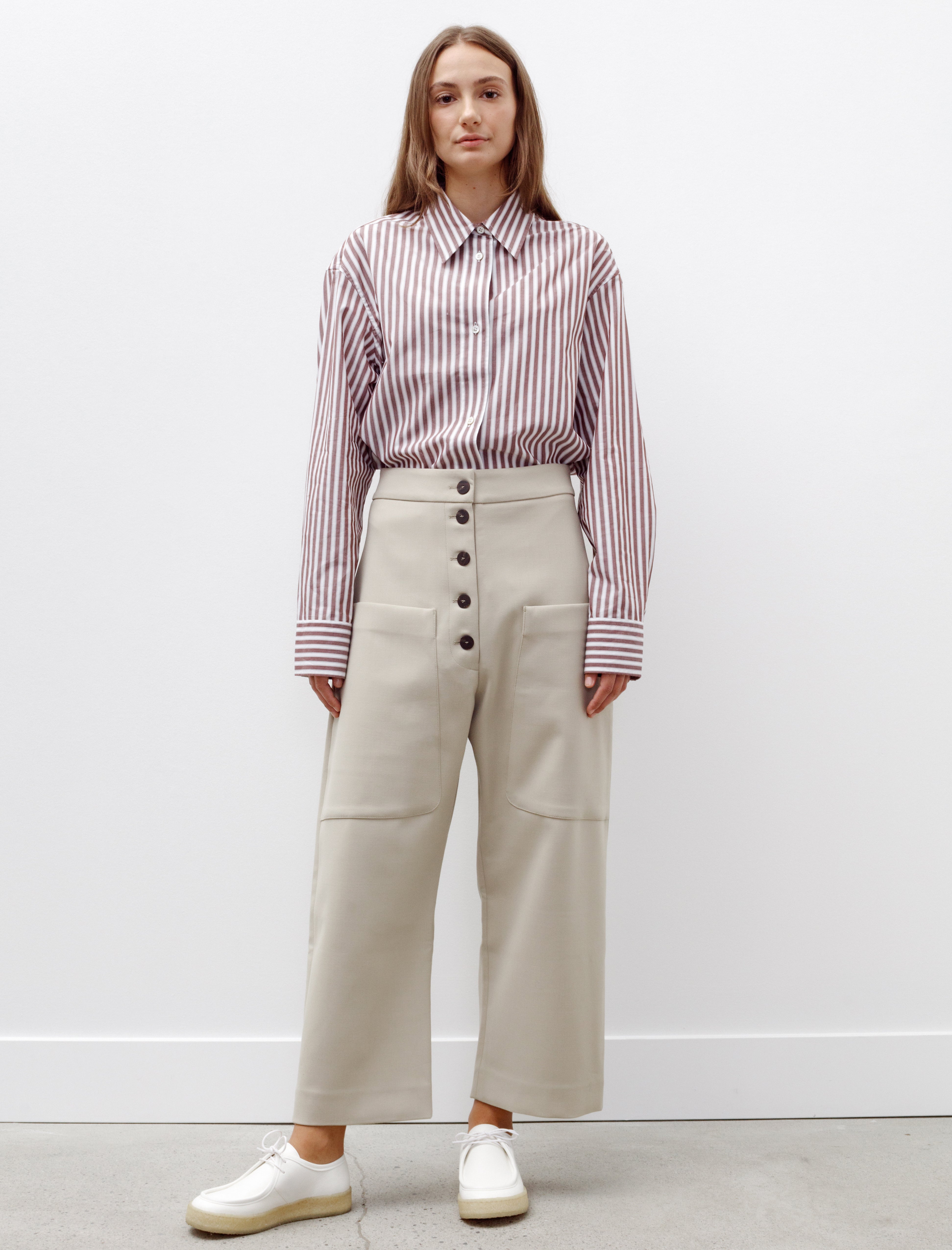 Studio Nicholson Taupo Rounded Leg Pants Light Bamboo