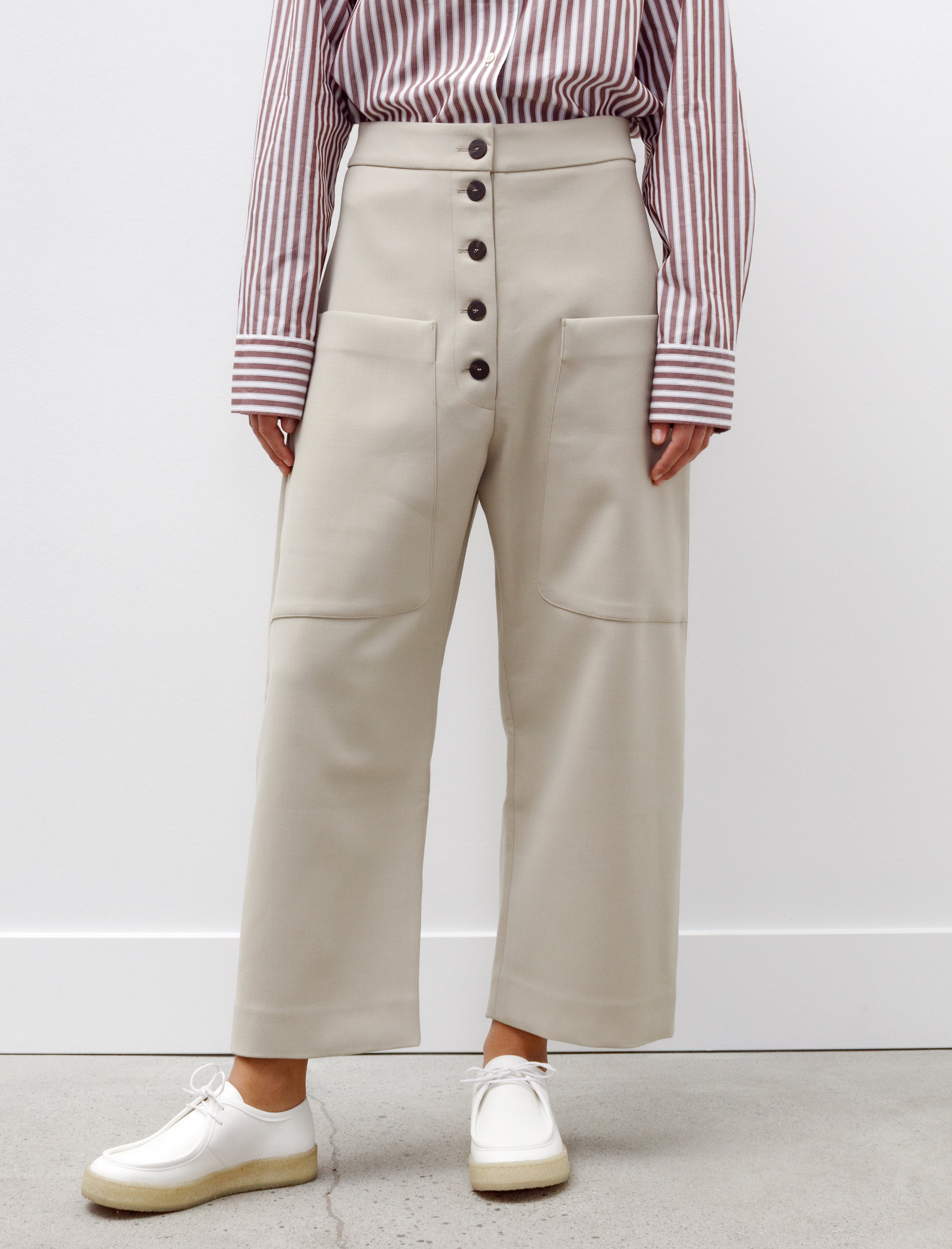 Studio Nicholson Taupo Rounded Leg Pants Light Bamboo