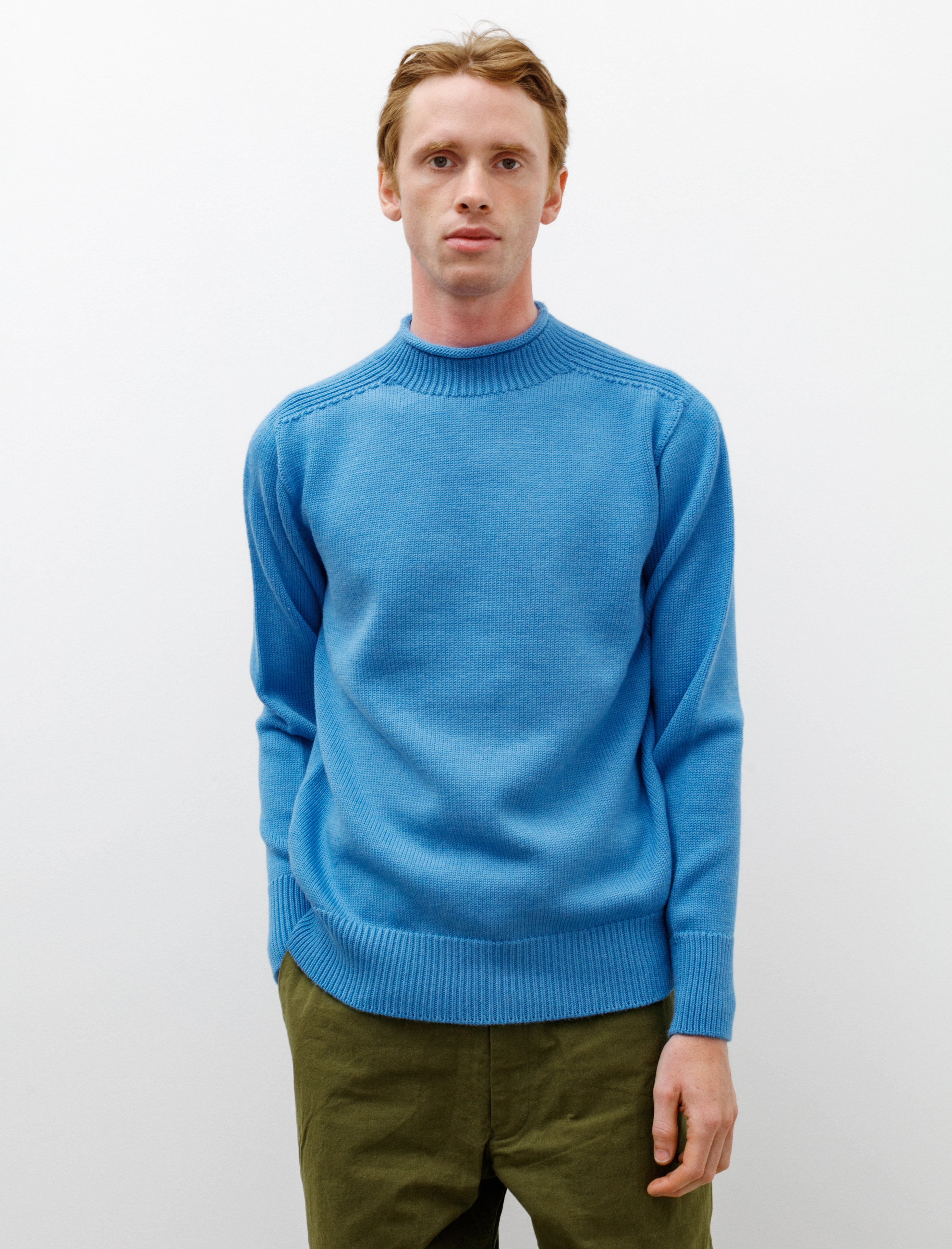 Sunspel Fisherman Jumper Blue Jean
