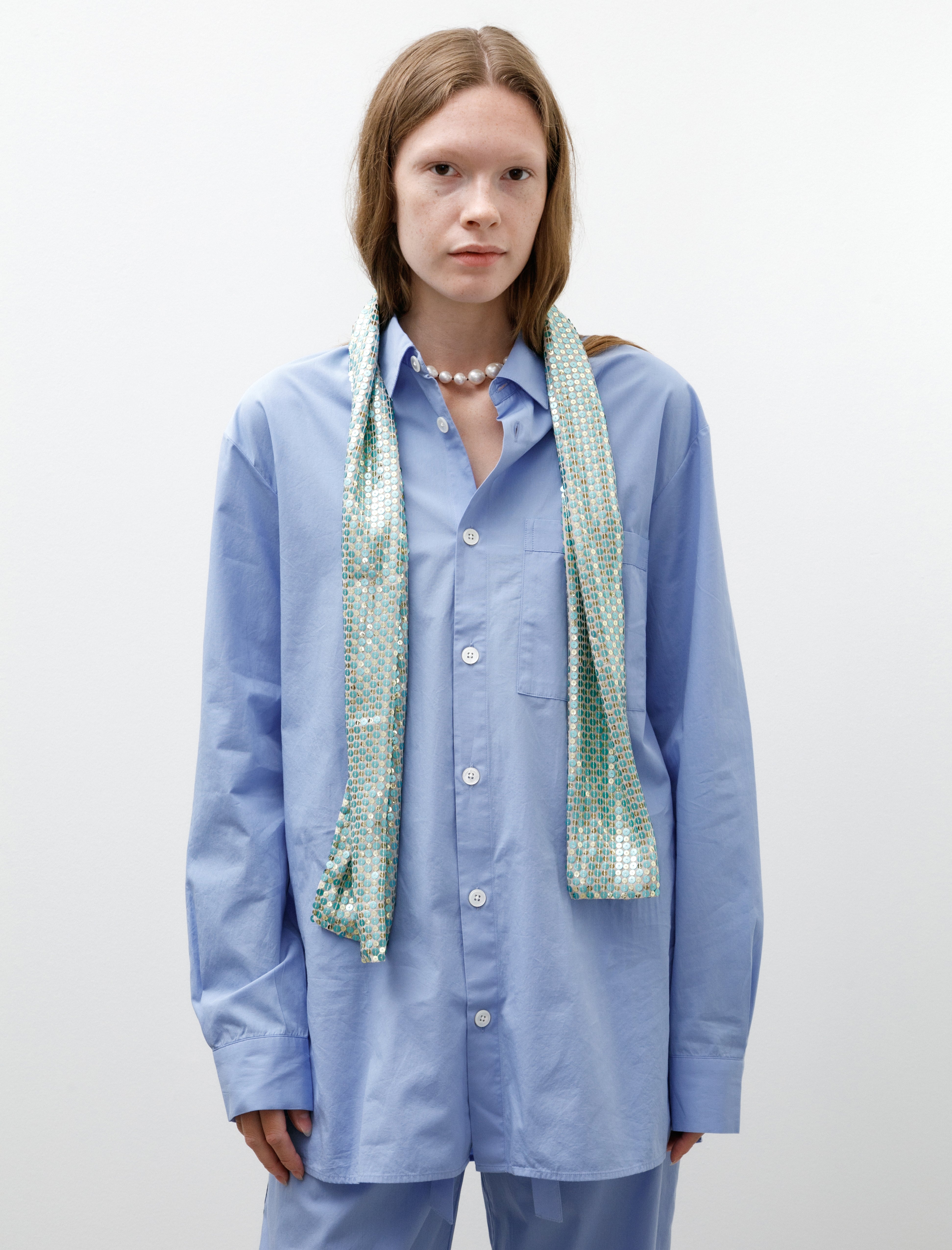 Hiro Yamamoto Hand Stitched Scarf With Sequins