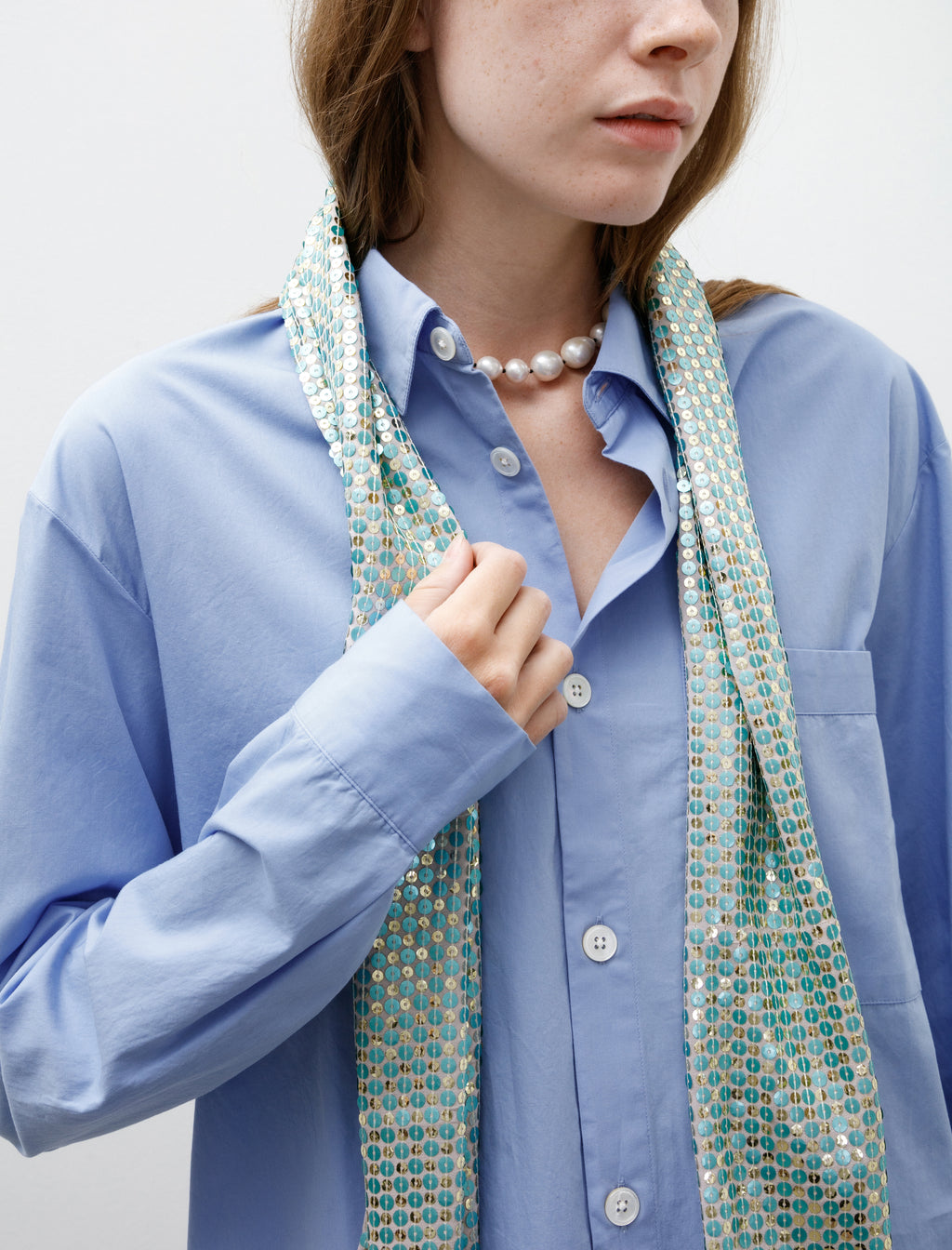 Hiro Yamamoto Hand Stitched Scarf With Sequins – Neighbour