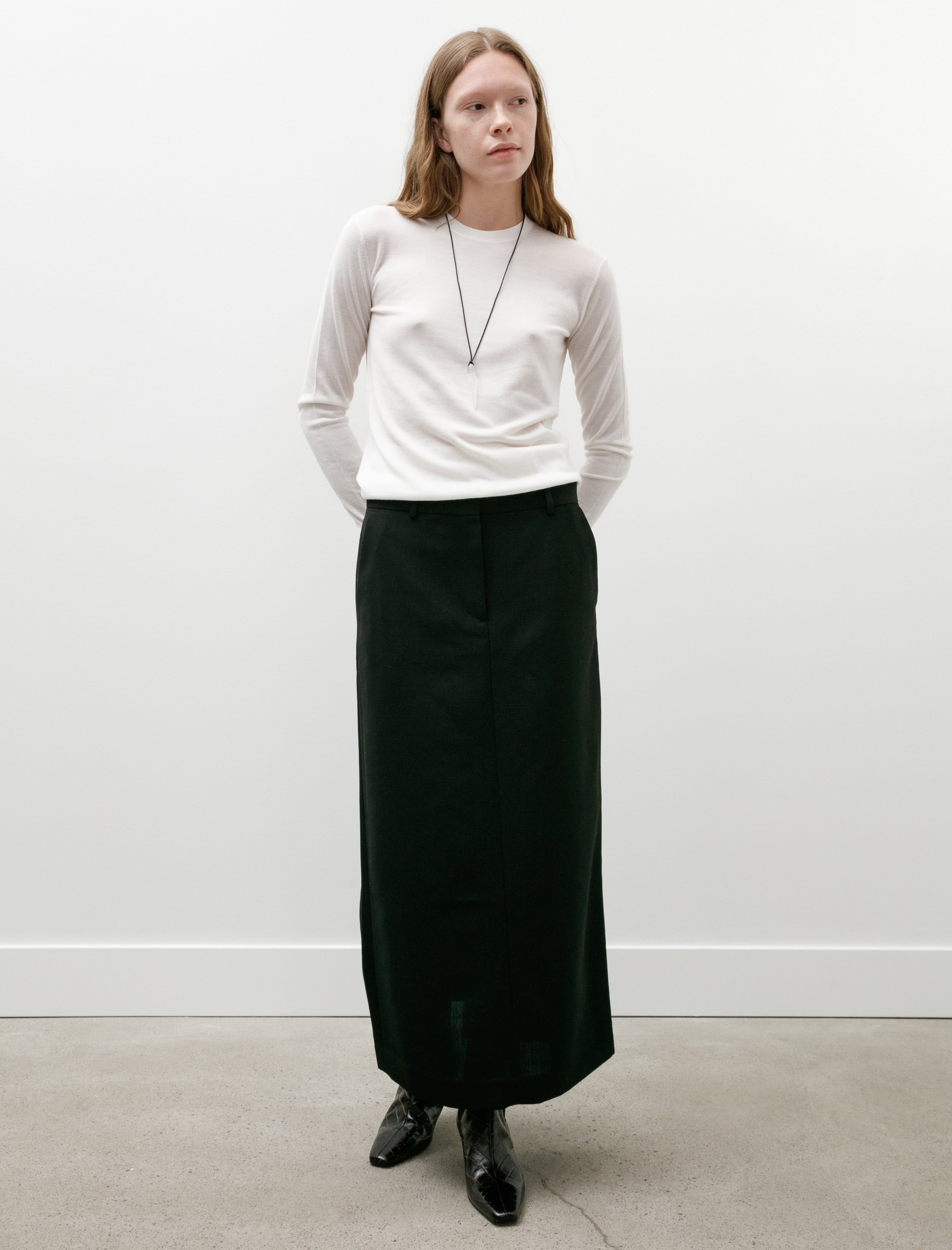 Totême Low Waist Straight Skirt Black