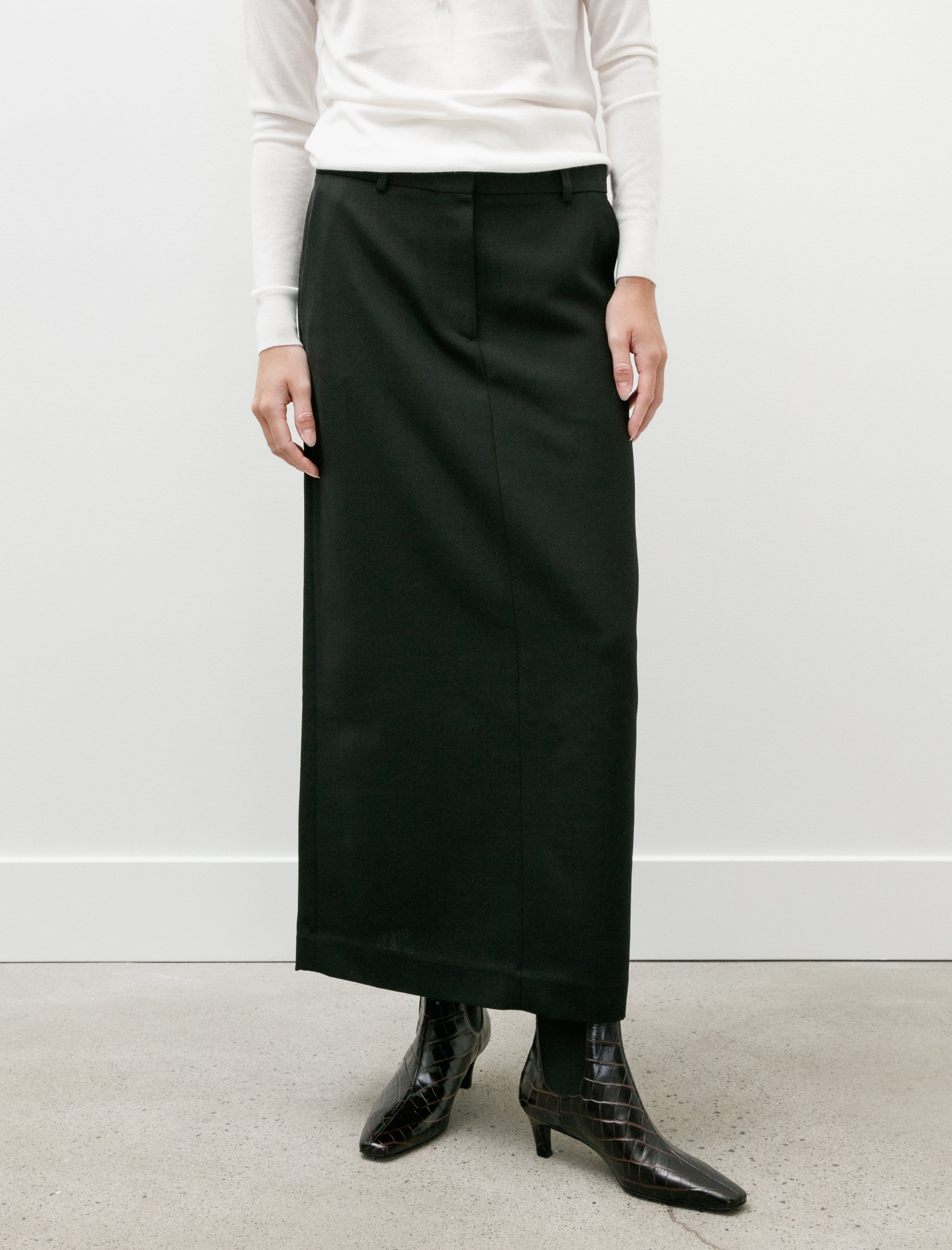 Totême Low Waist Straight Skirt Black