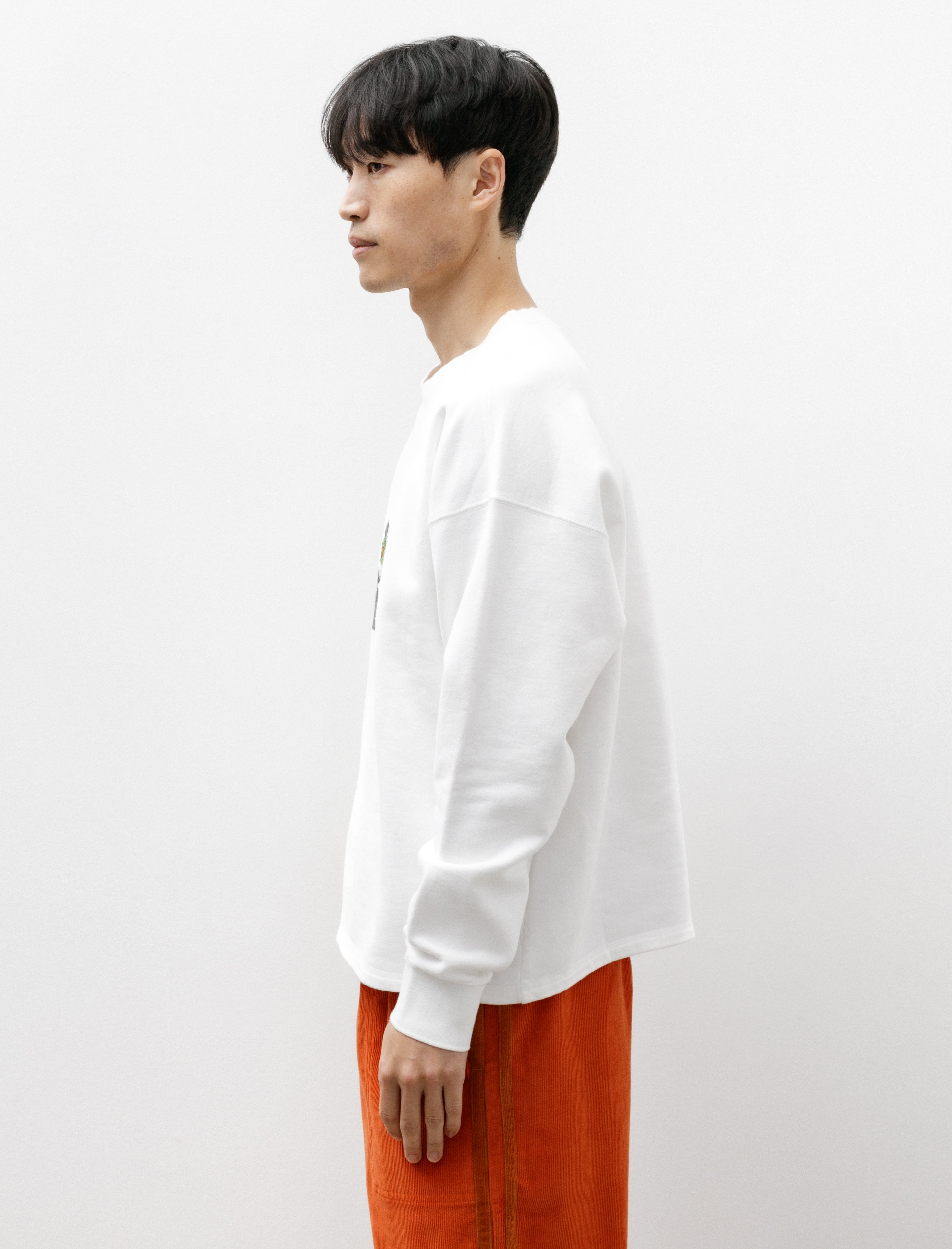 Bode Finish Line Crewneck Cream