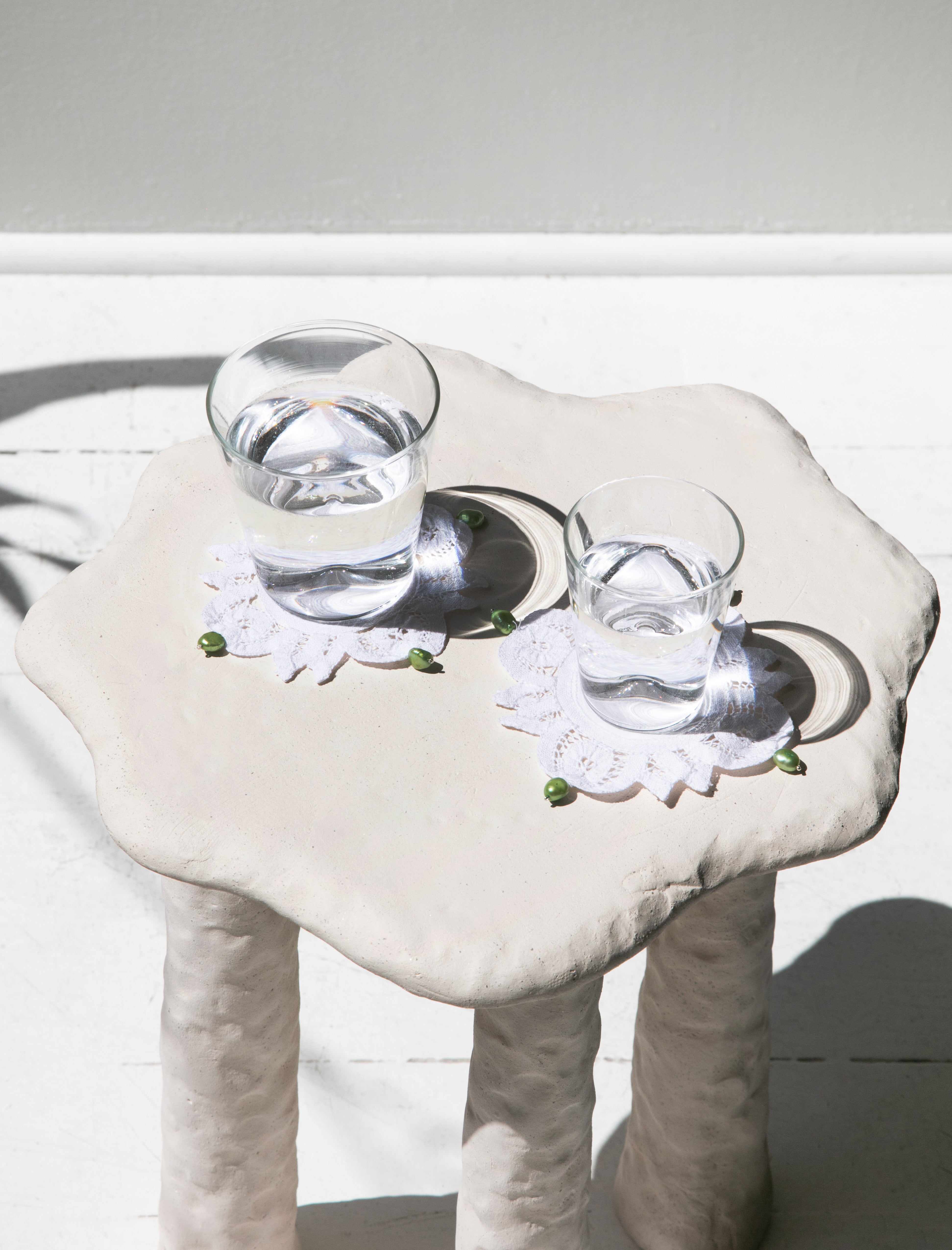 Gohar World Coaster Lace with Green Pea Pearl