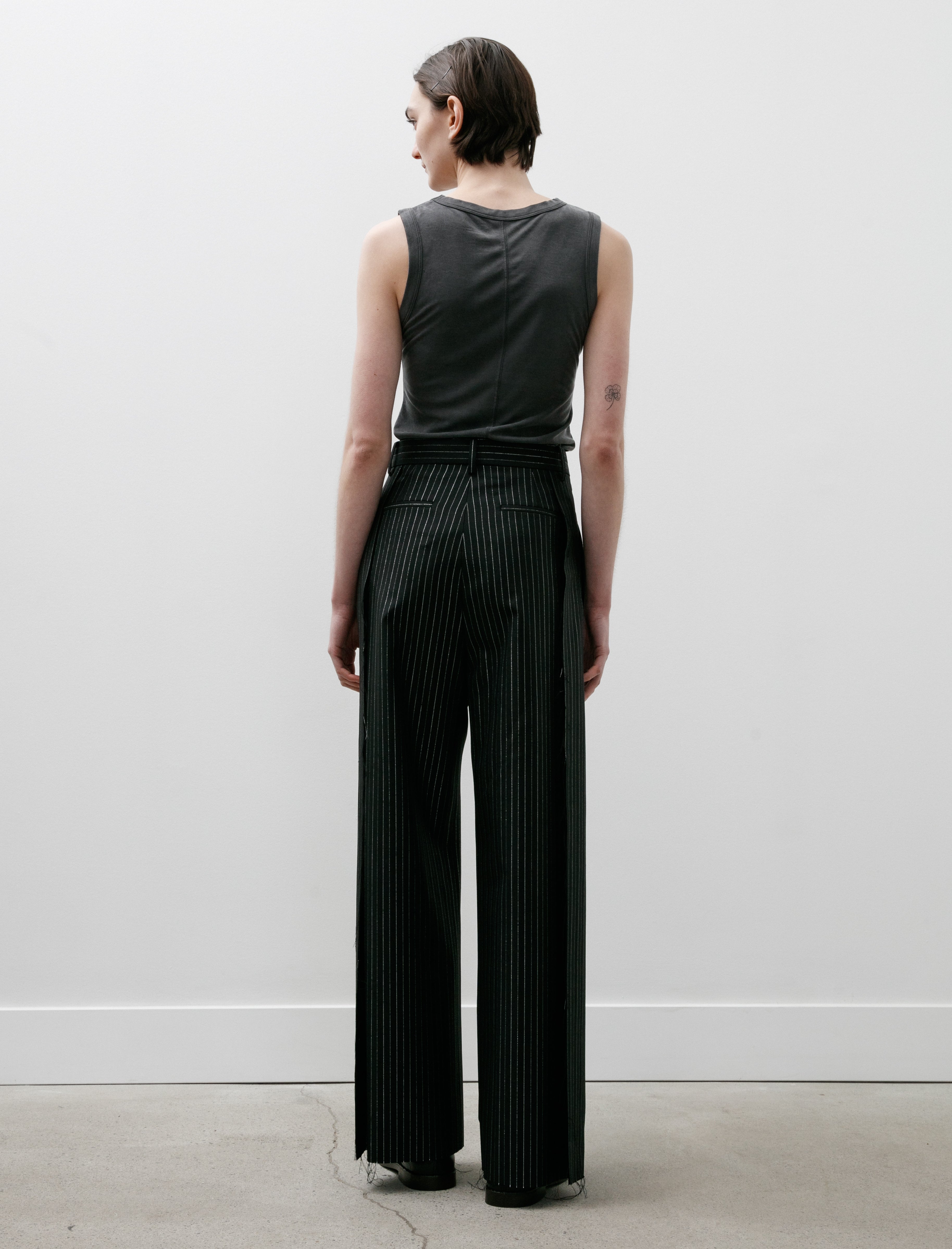 Kanako Sakai Pinstriped Trousers Black