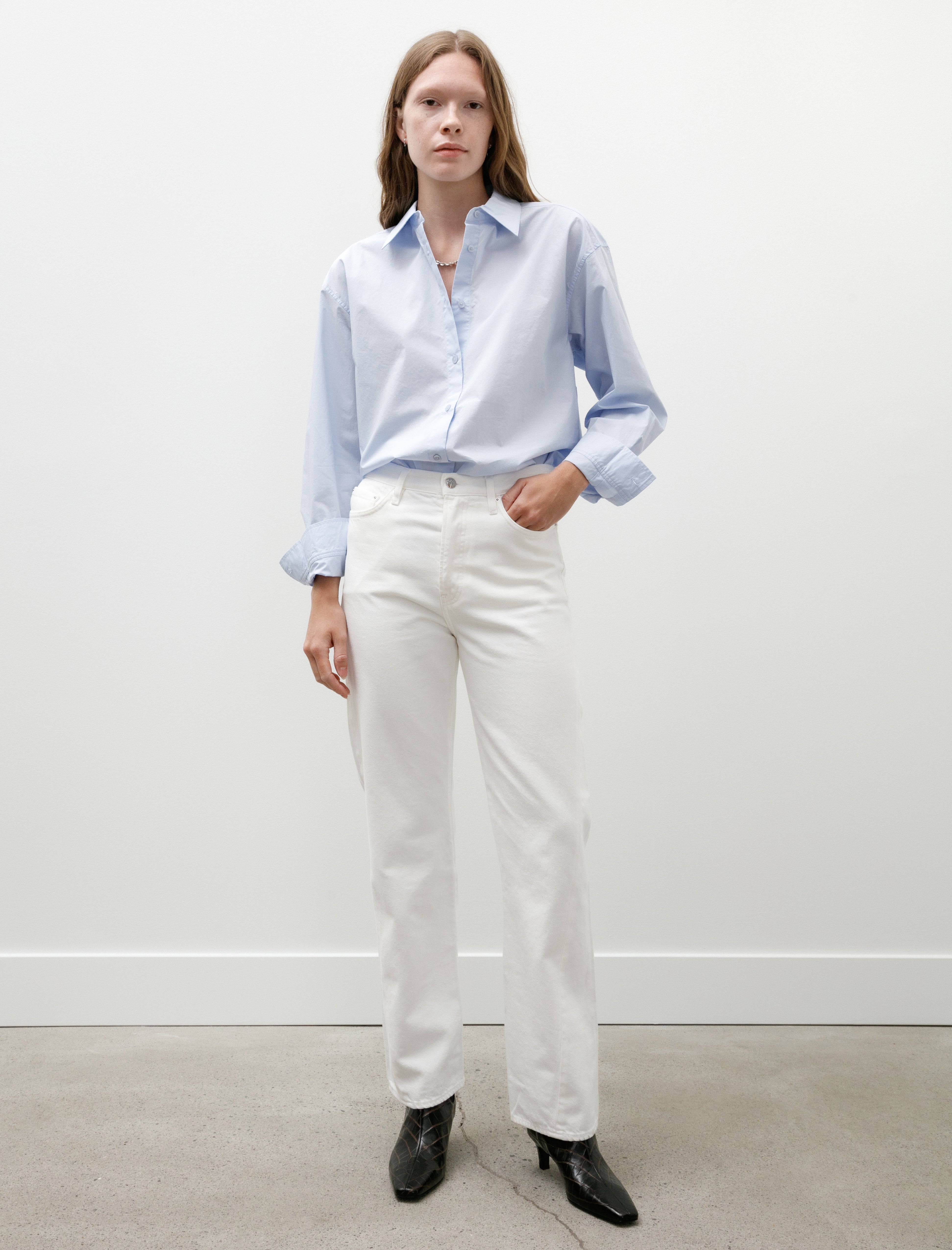 Totême Twisted Seam Denim Full Length Off White