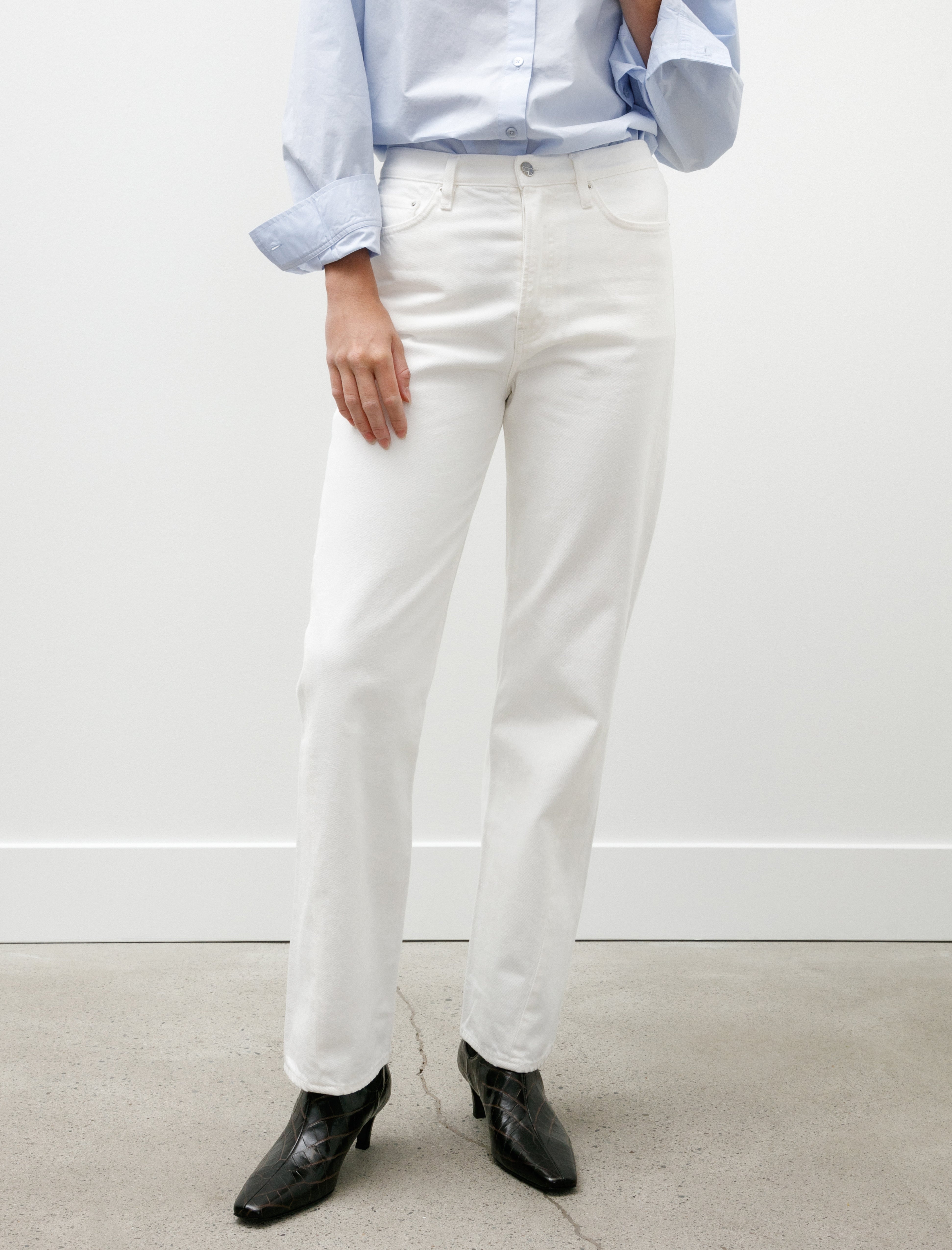 Totême Twisted Seam Denim Full Length Off White