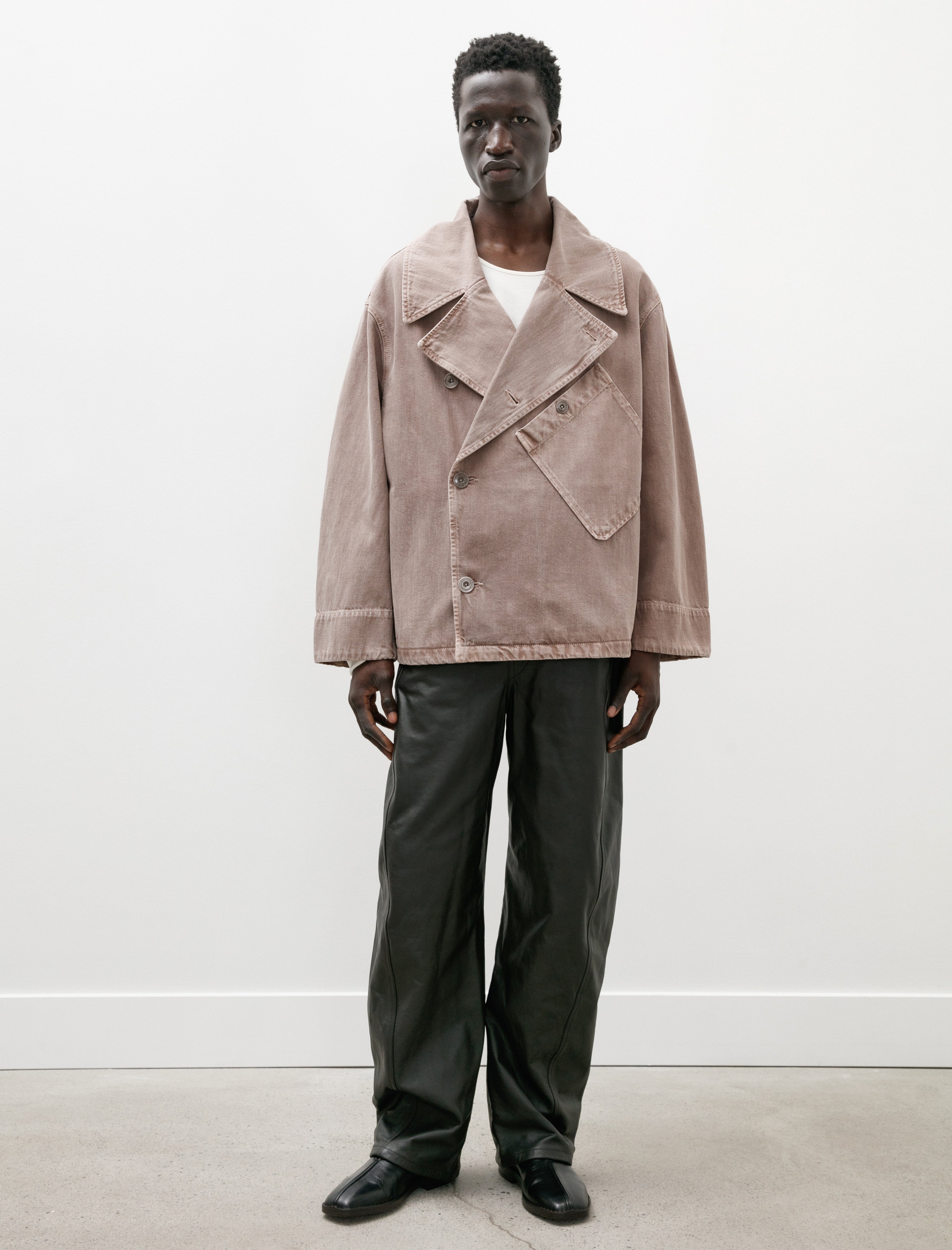 Lemaire Leather Belted Twisted Pants Dark Espresso