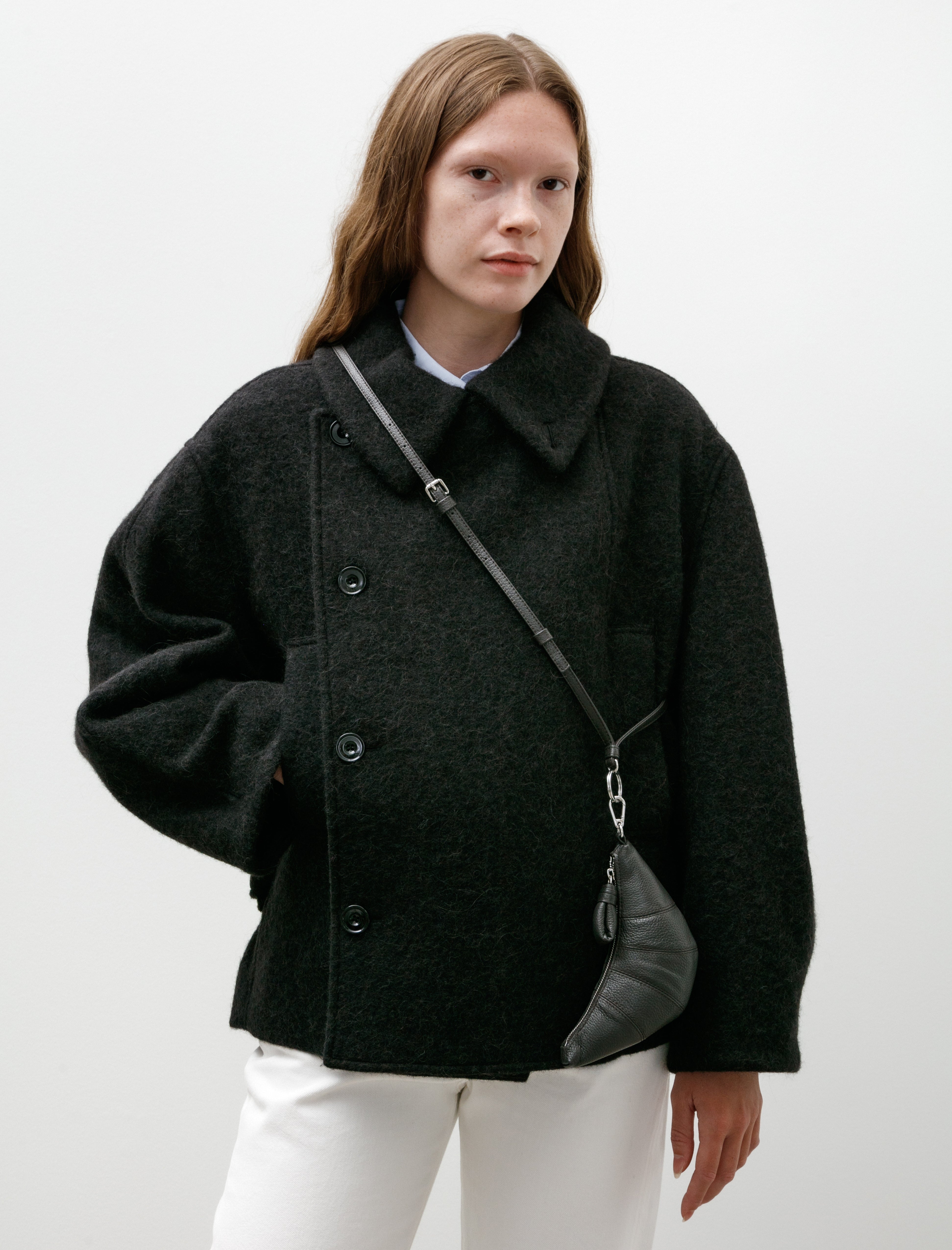 Lemaire Crossbody Croissant Coin Dark Chocolate