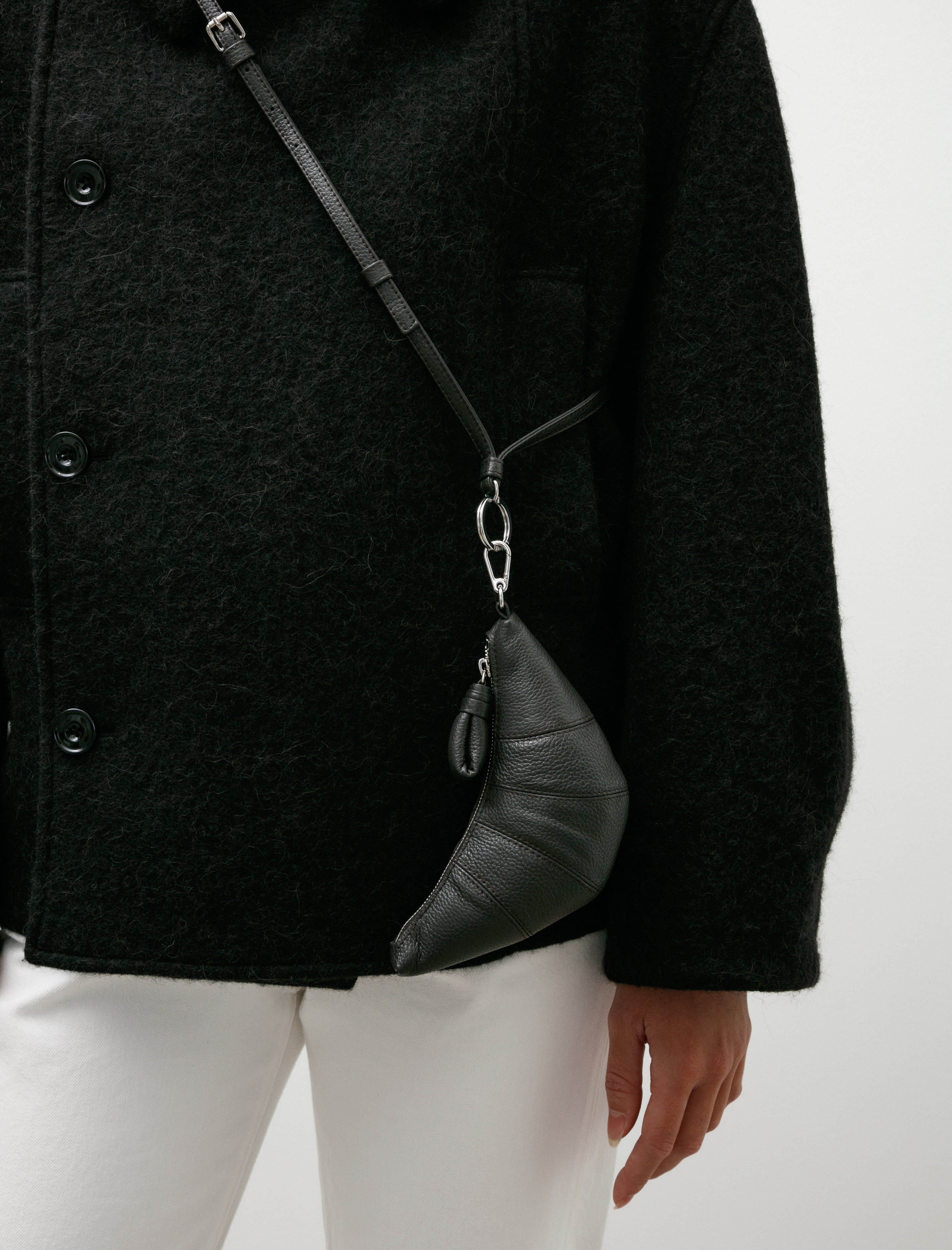Lemaire Crossbody Croissant Coin Dark Chocolate
