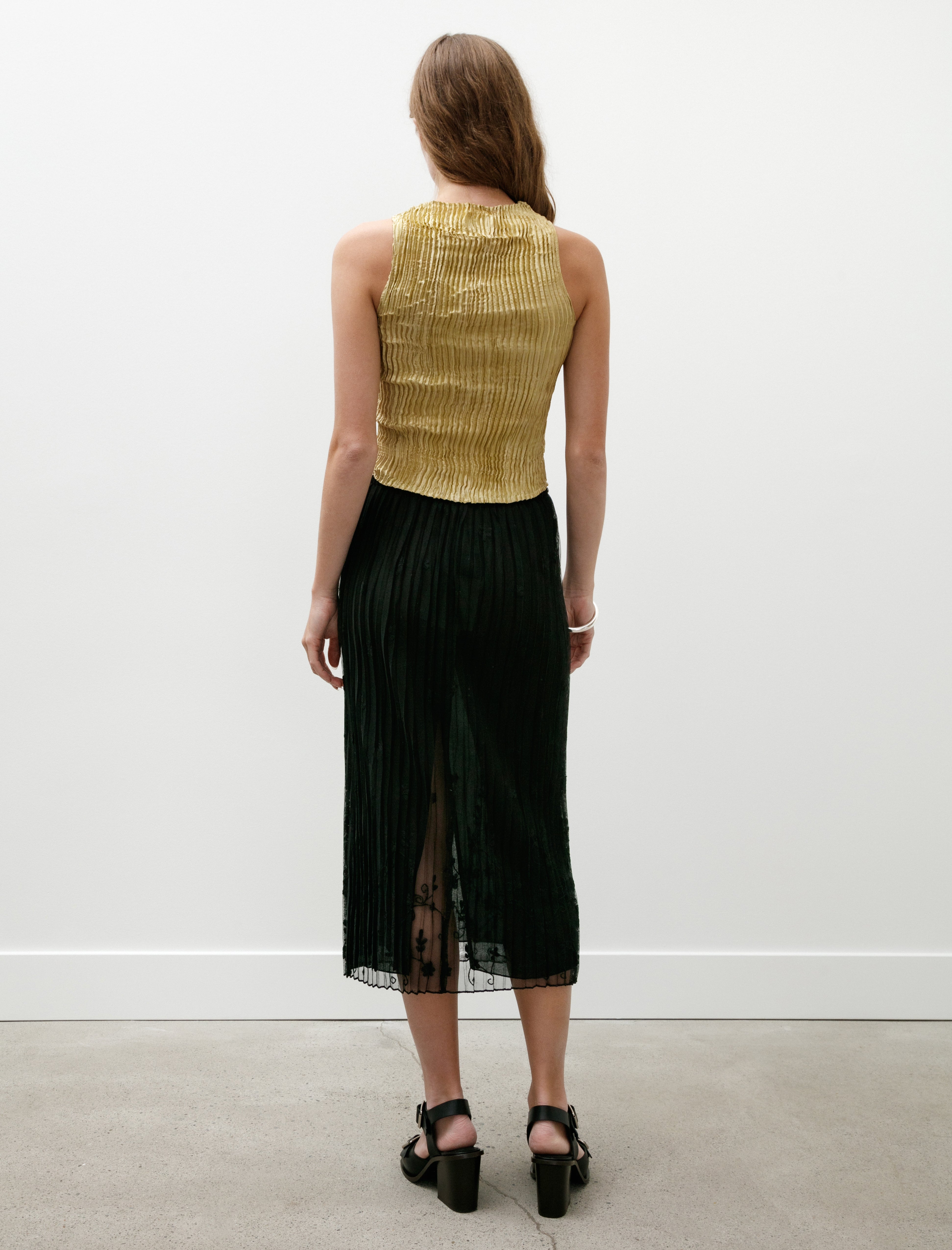 Totême Floral Tulle Skirt Black