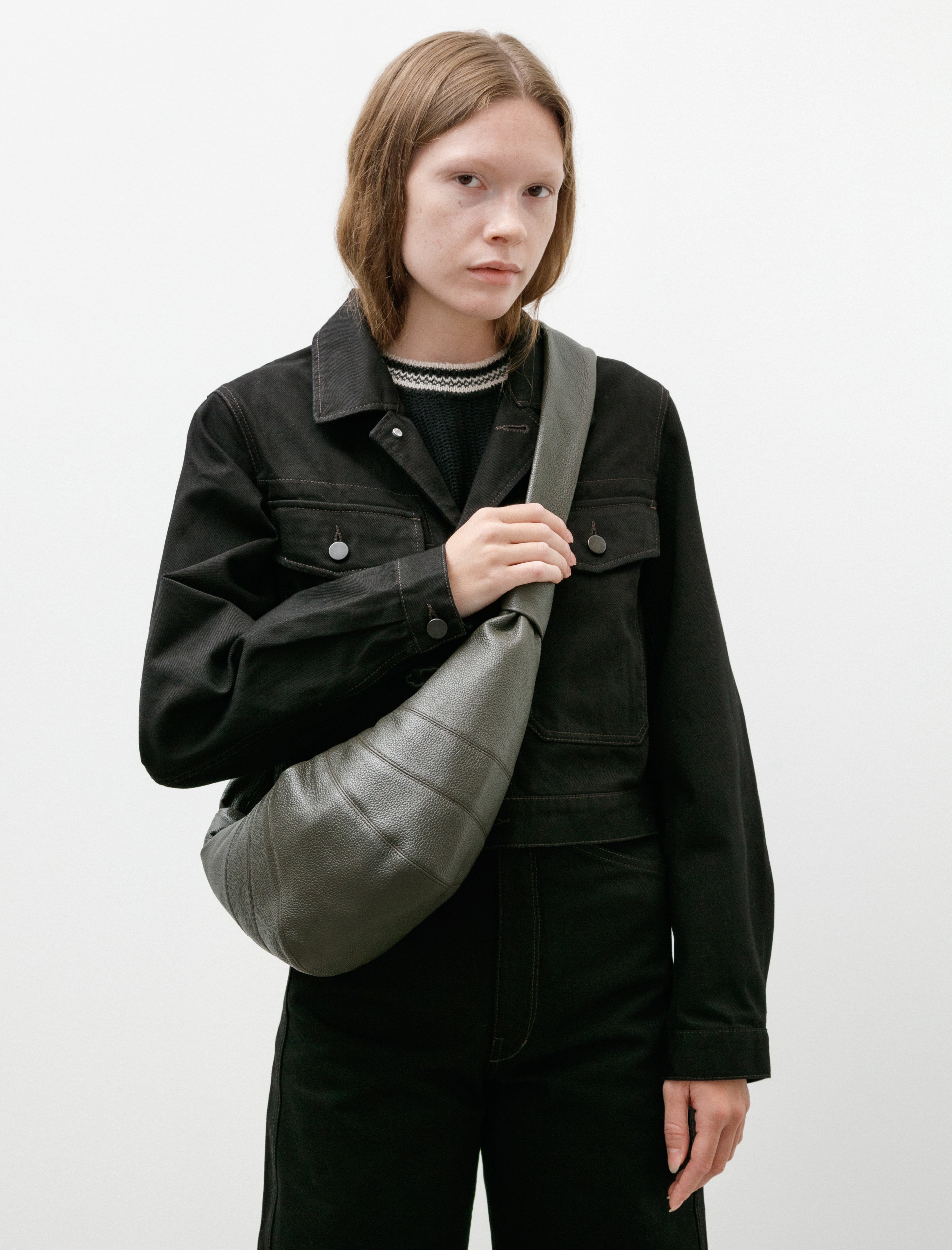 Lemaire Medium Croissant Bag Leather Marecage