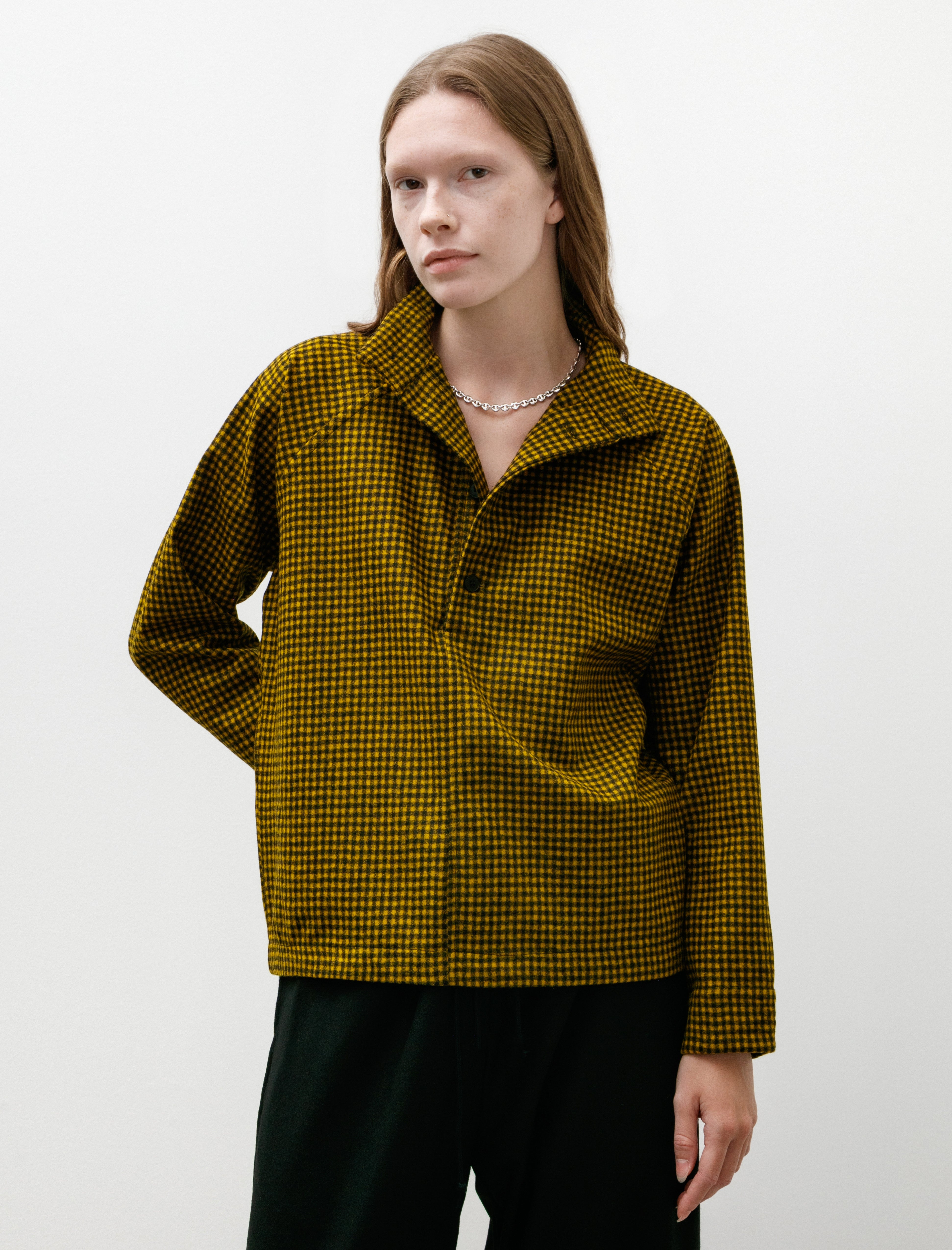 Unkruid Hütten Shirt Black Yellow Checked Fine Loden