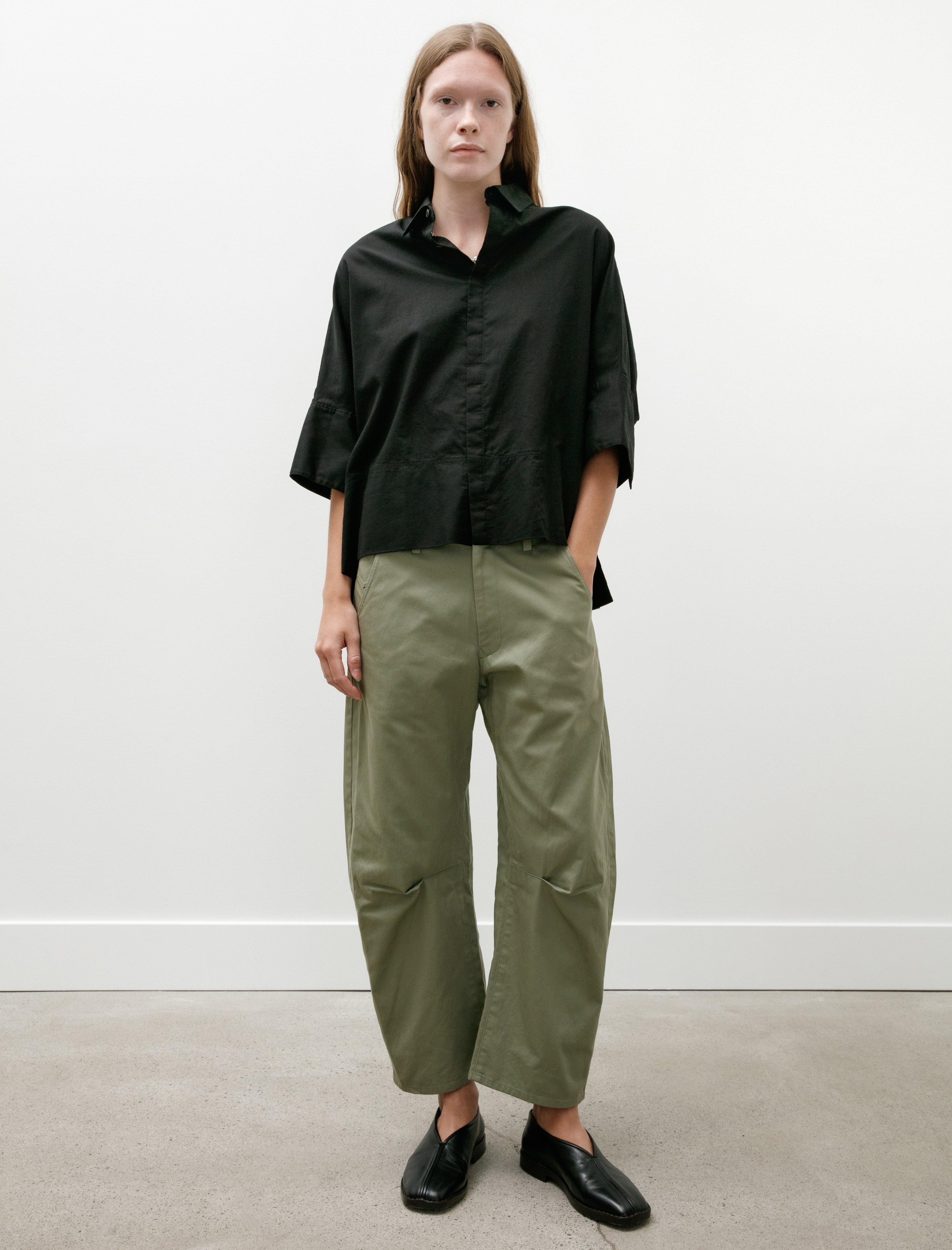 Y's by Yohji Yamamoto-Wide Gusset Pants Khaki