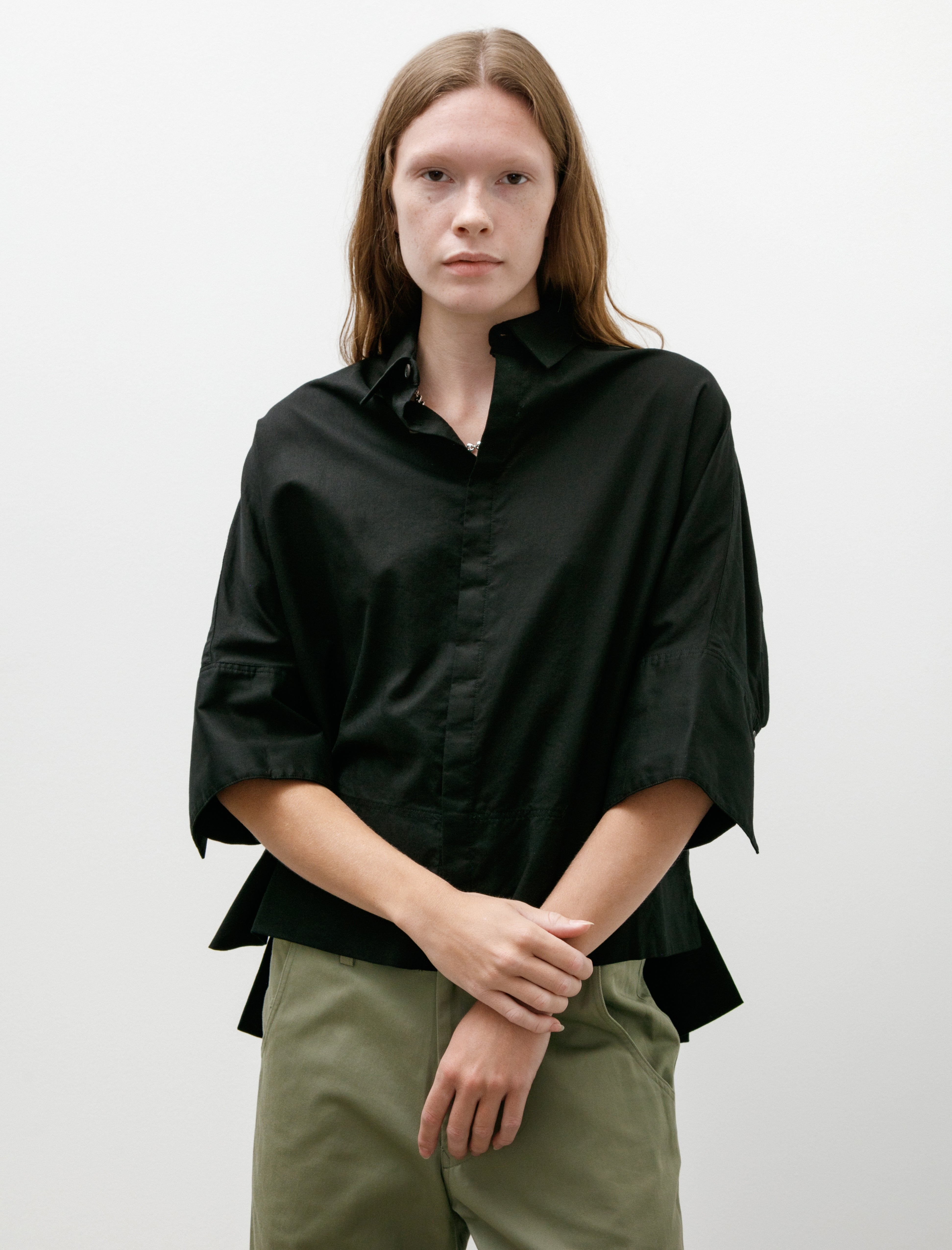 Y's by Yohji Yamamoto-Wide Cuffs Shirt Black
