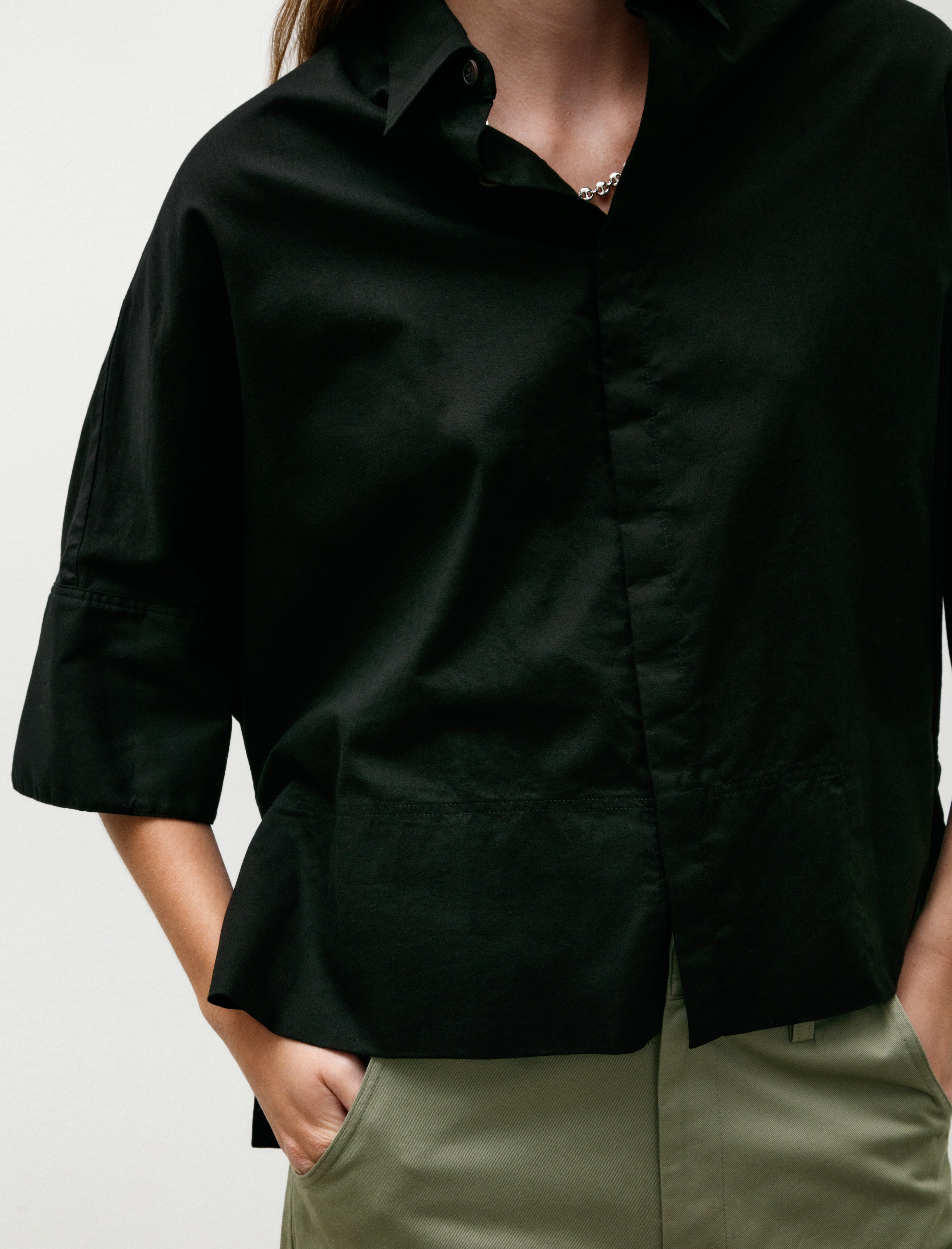 Y's by Yohji Yamamoto-Wide Cuffs Shirt Black