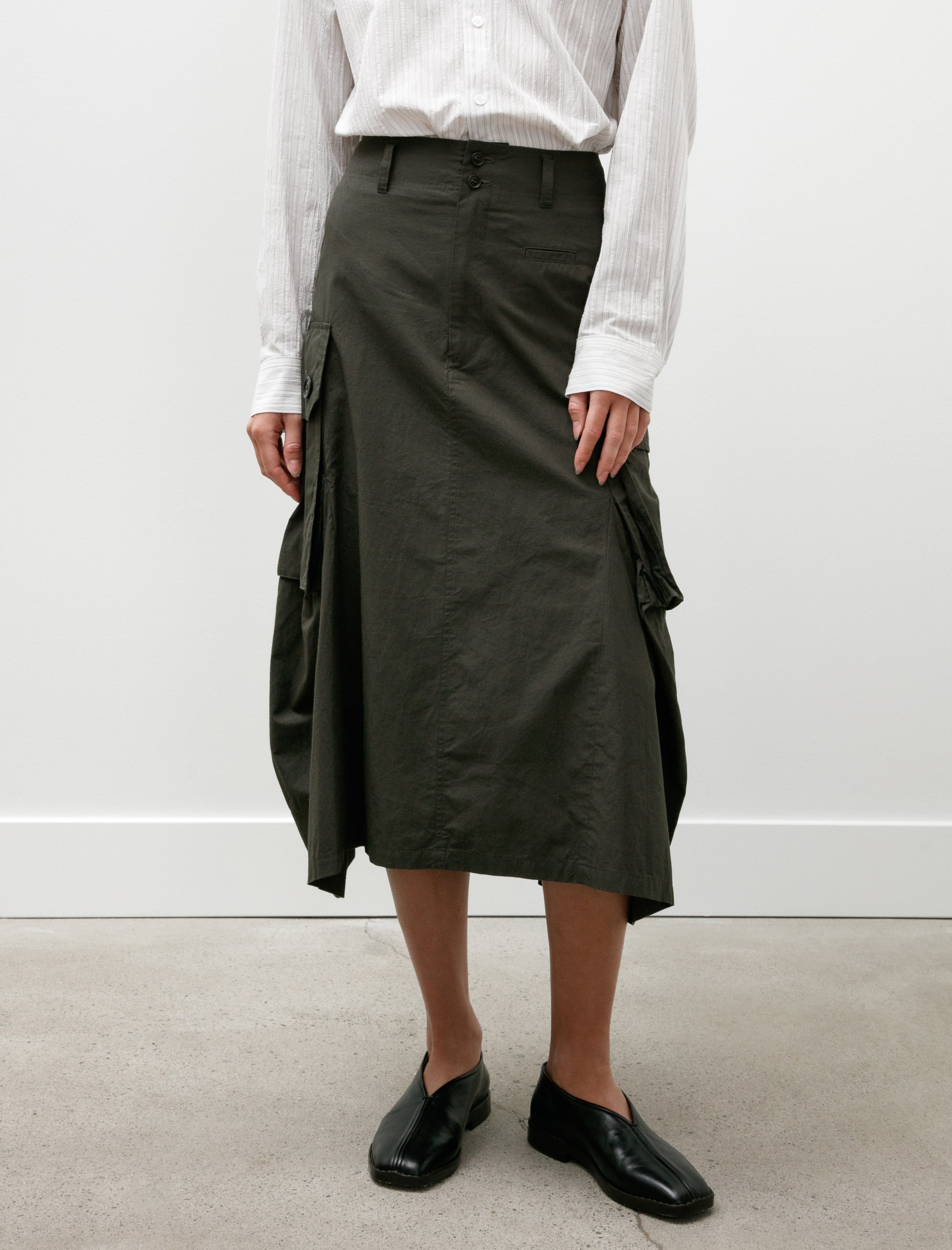 Y's by Yohji Yamamoto-Cargo Skirt Khaki