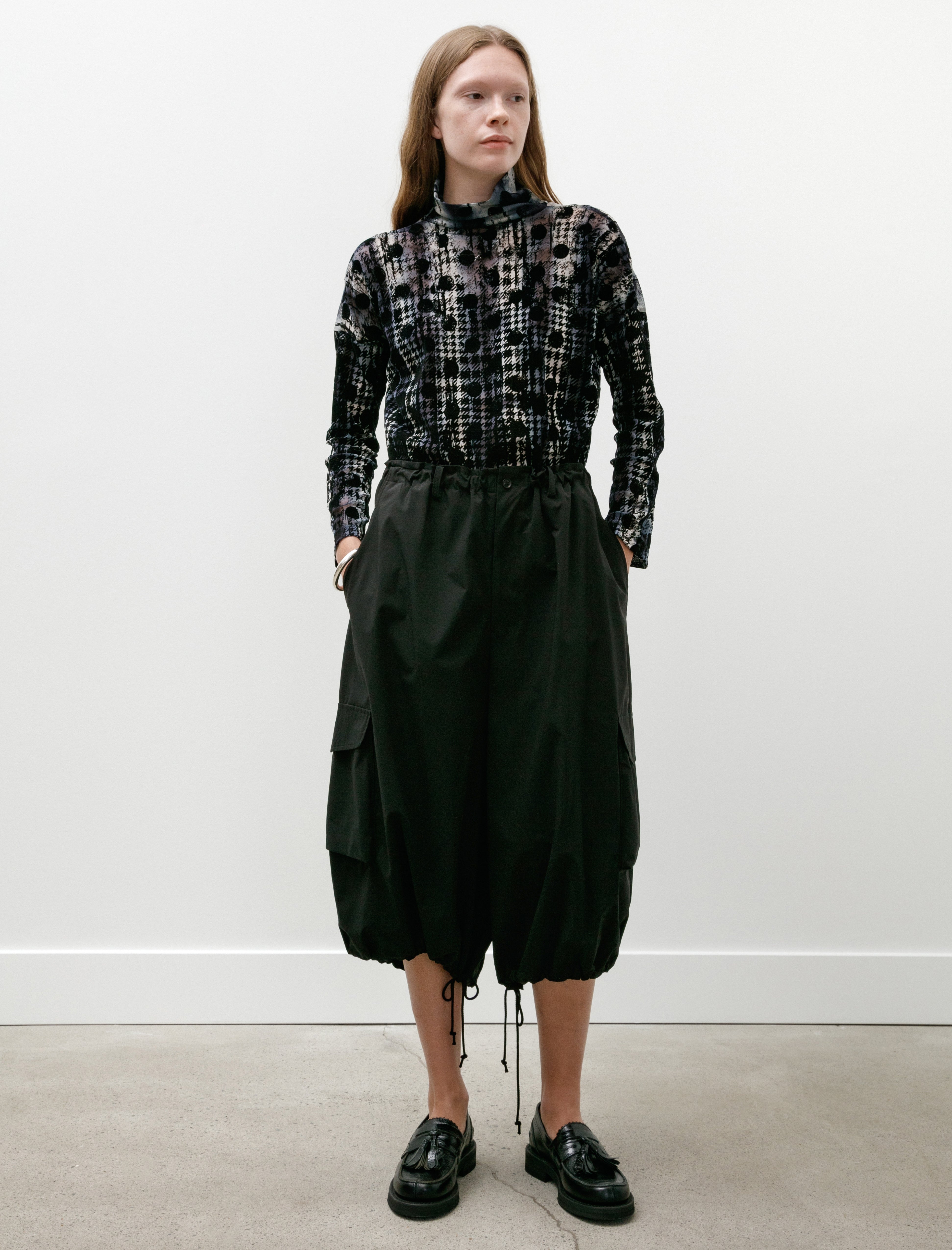 Y's by Yohji Yamamoto-6 Buttons String Pants Black