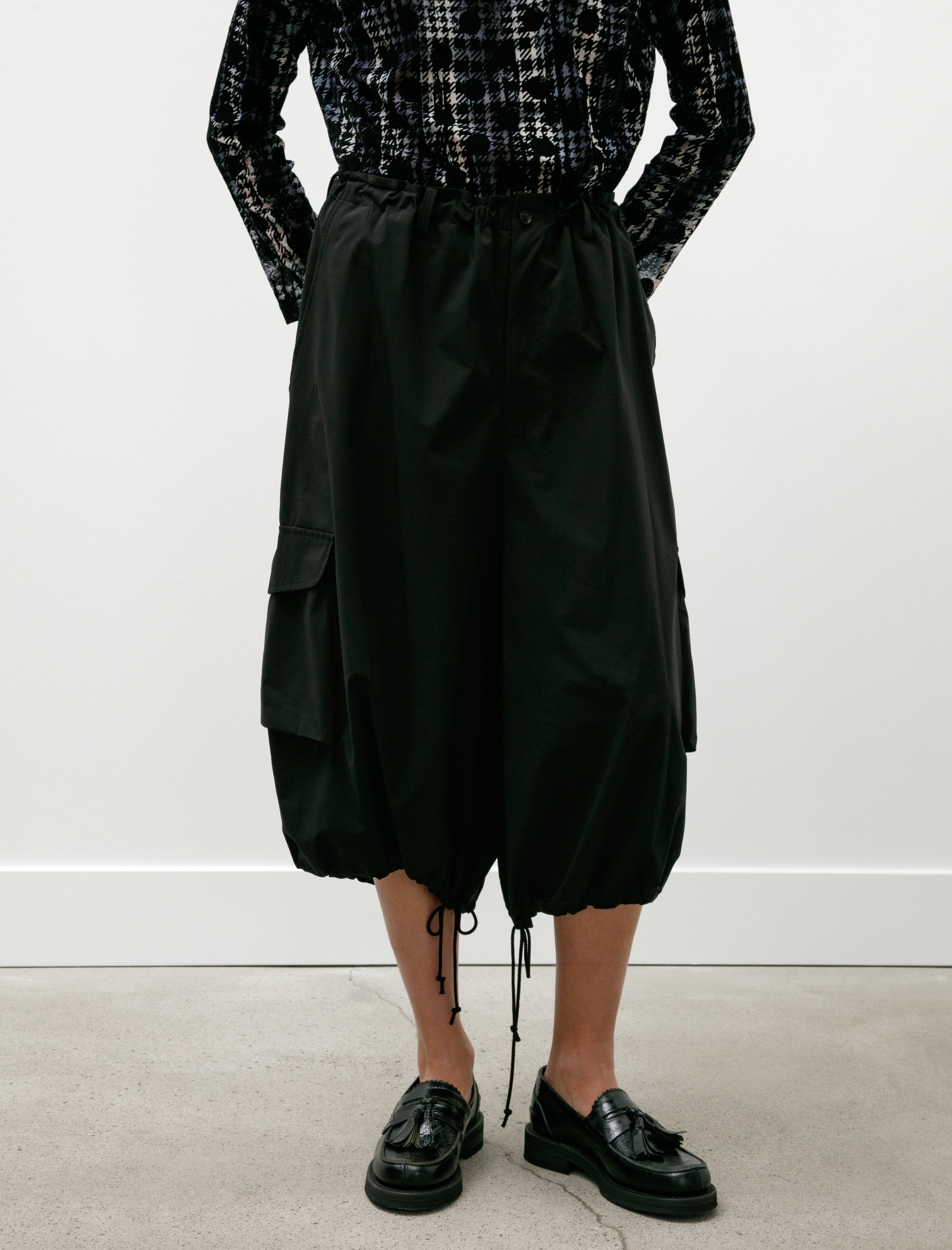 Y's by Yohji Yamamoto-6 Buttons String Pants Black