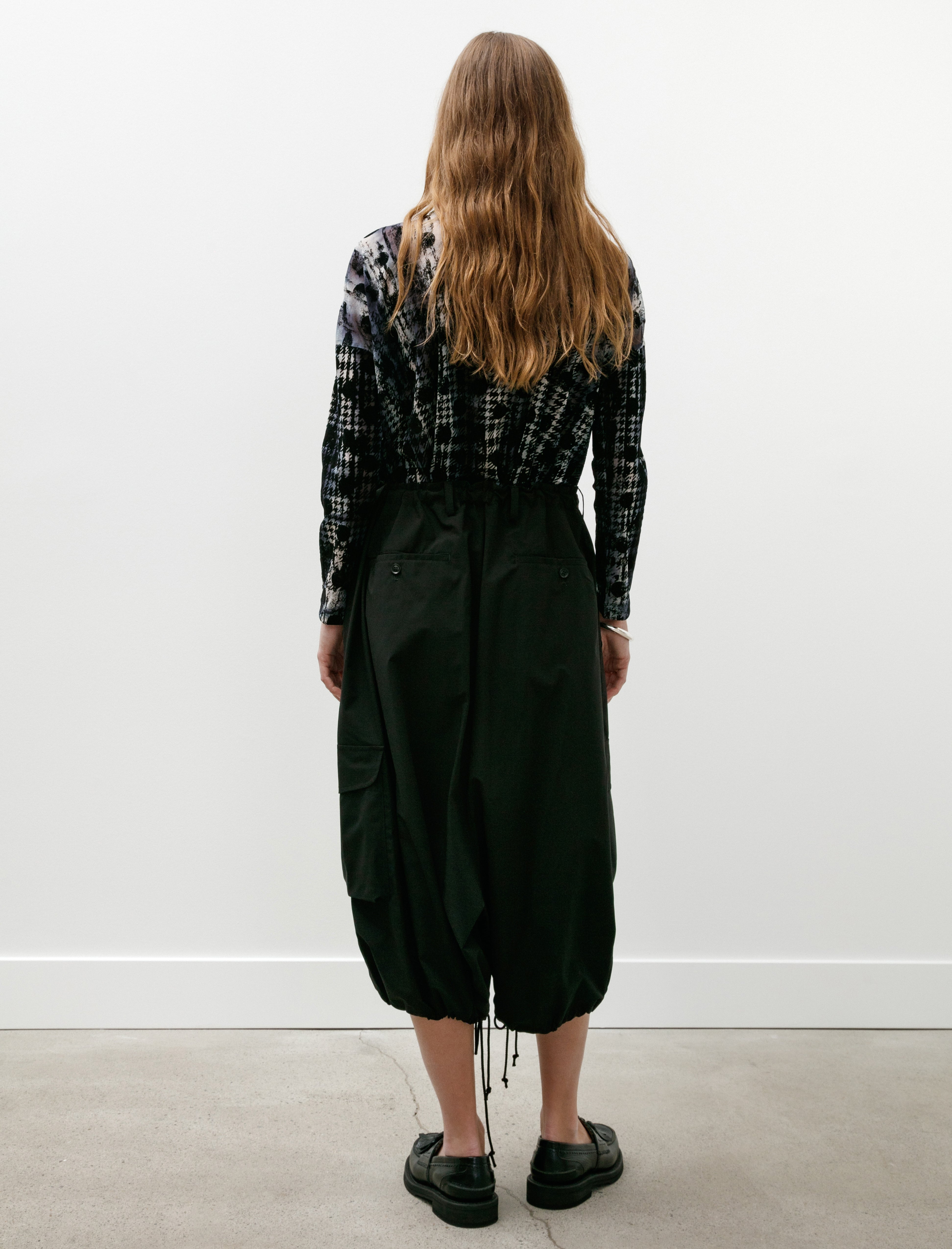 Y's by Yohji Yamamoto-6 Buttons String Pants Black