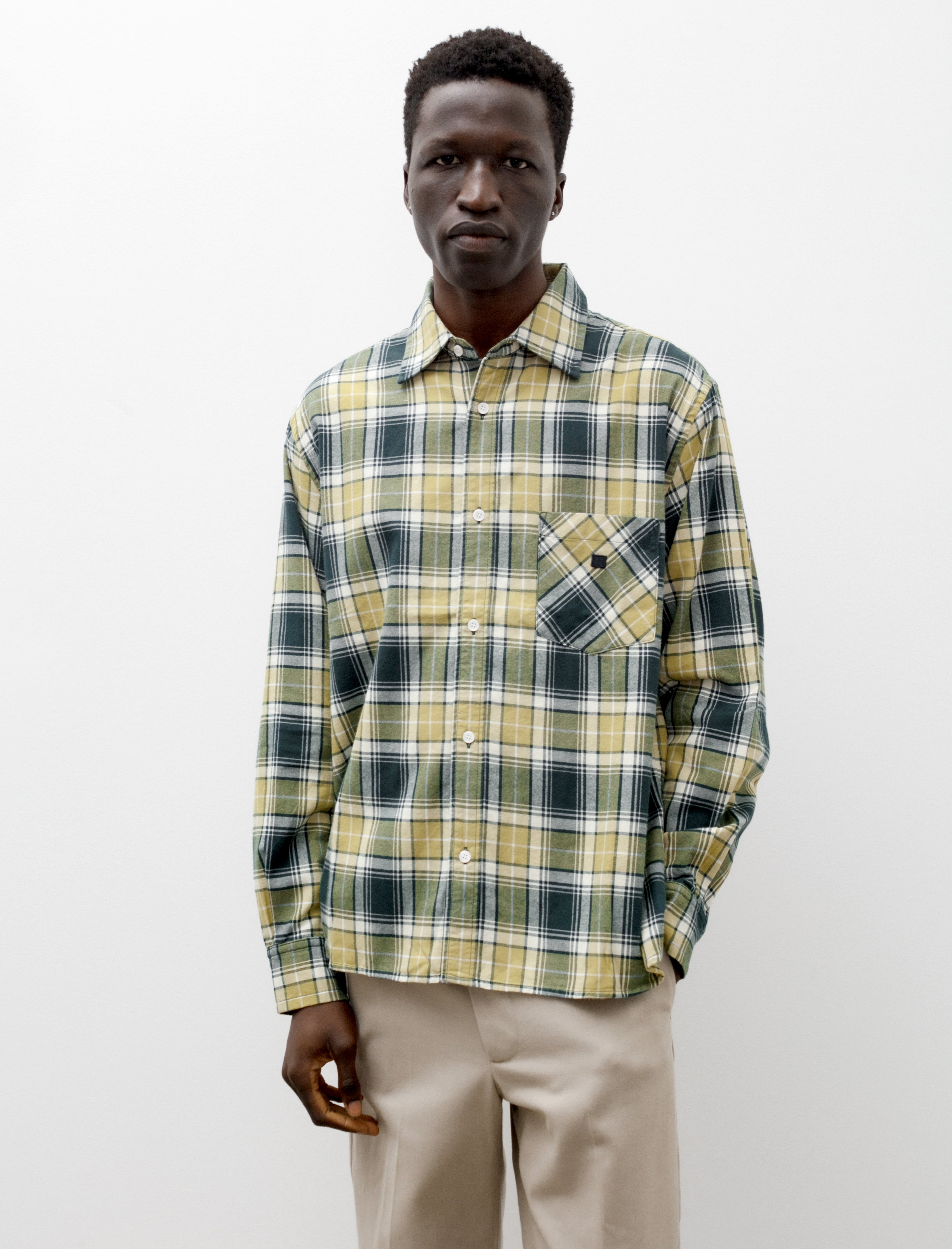 Acne Studios Check Shirt Forest Green Light Green