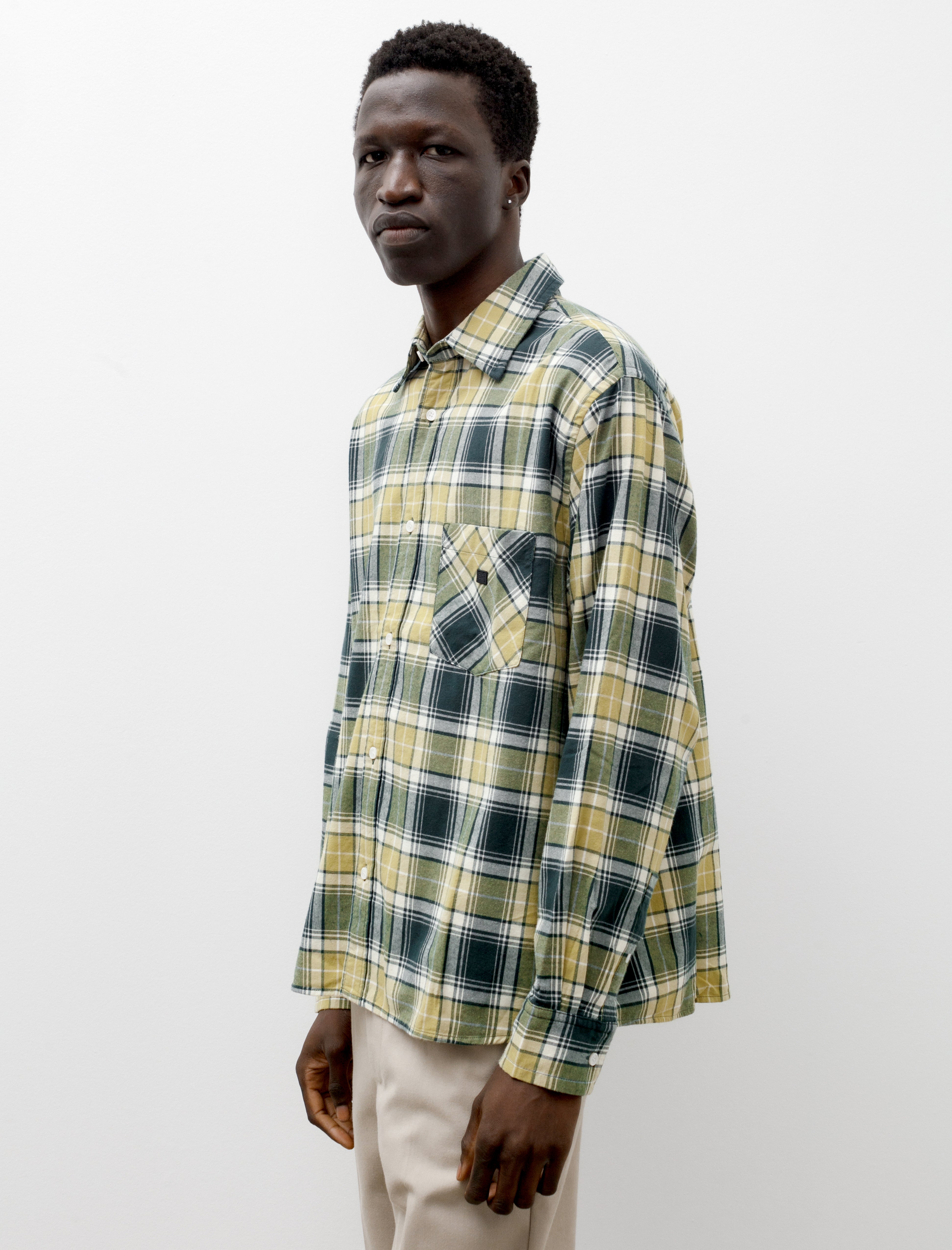 Acne Studios Check Shirt Forest Green Light Green