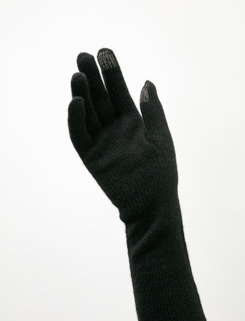 Handsome Stockholm Cashmere Long Gloves Black