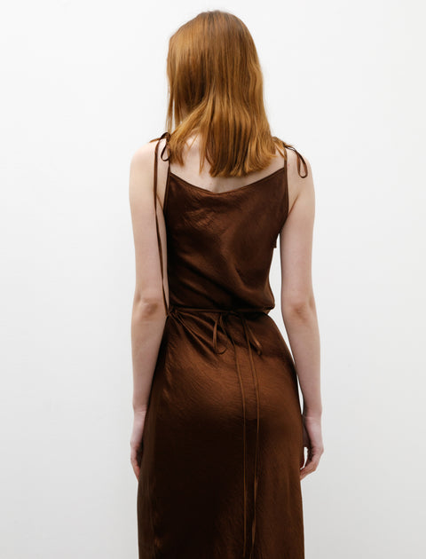 Acne Studios Satin Dress Chocolate Brown