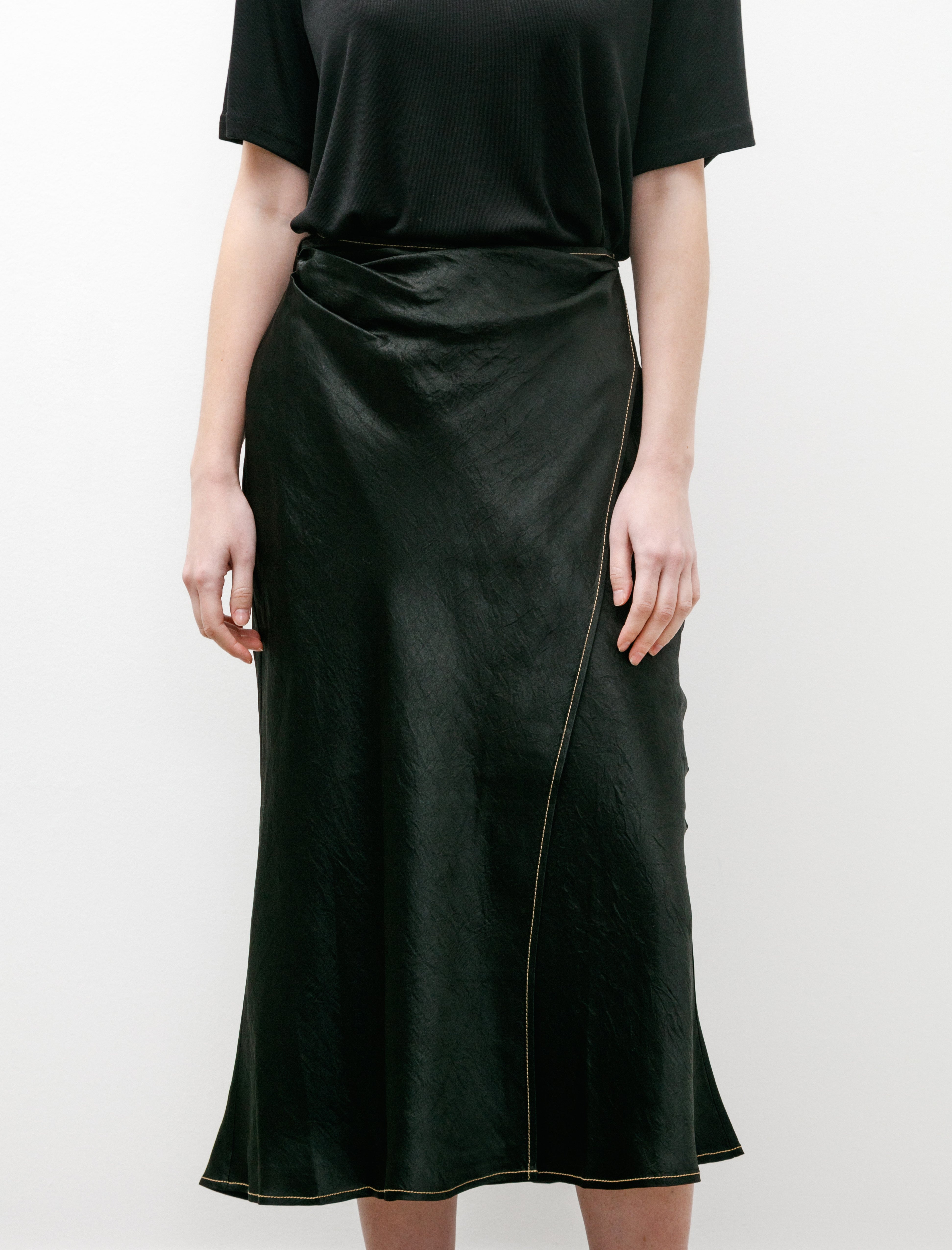 Acne Studios Satin Wrap Skirt Black