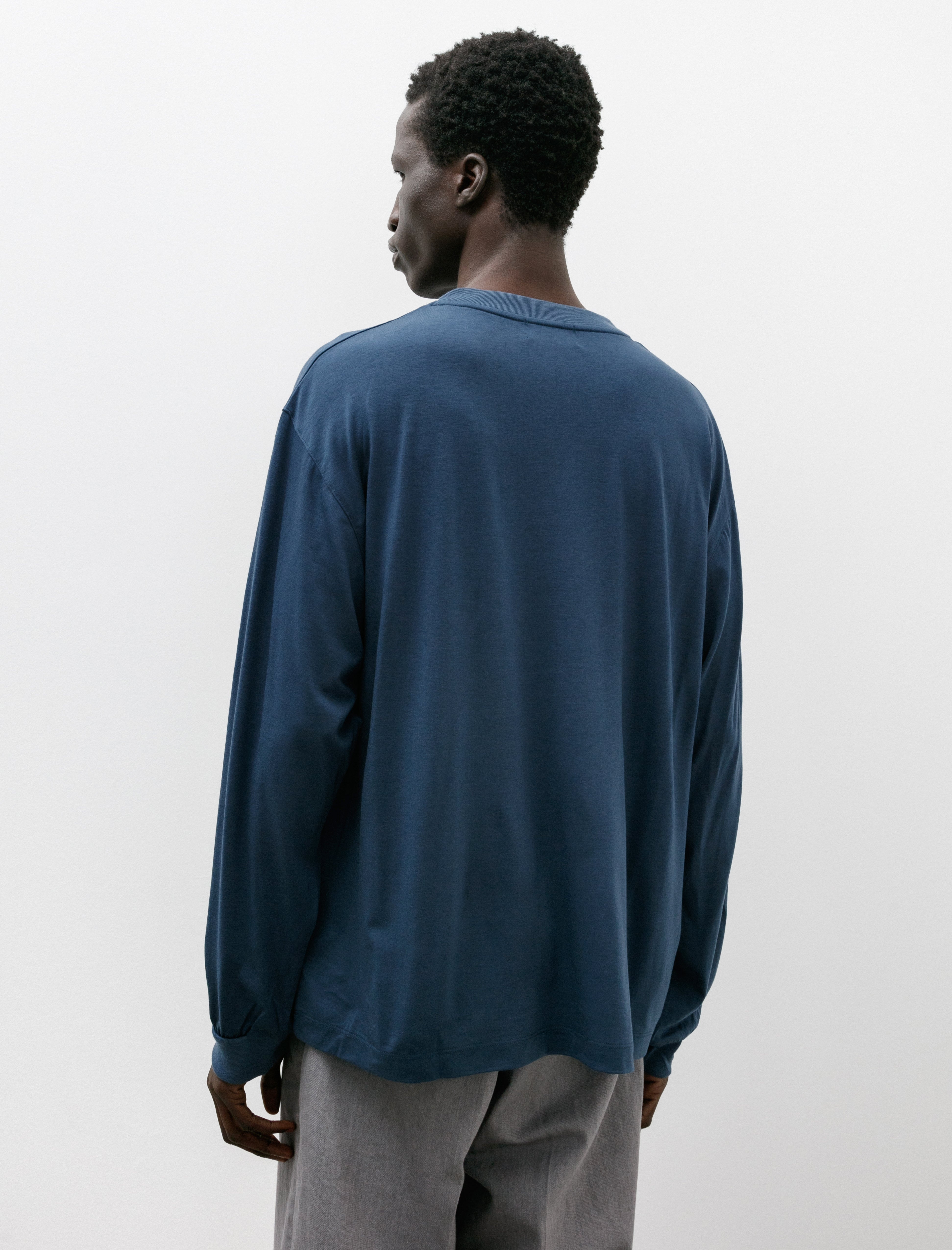 Ernie Palo Washable Wool LS Crew Blue