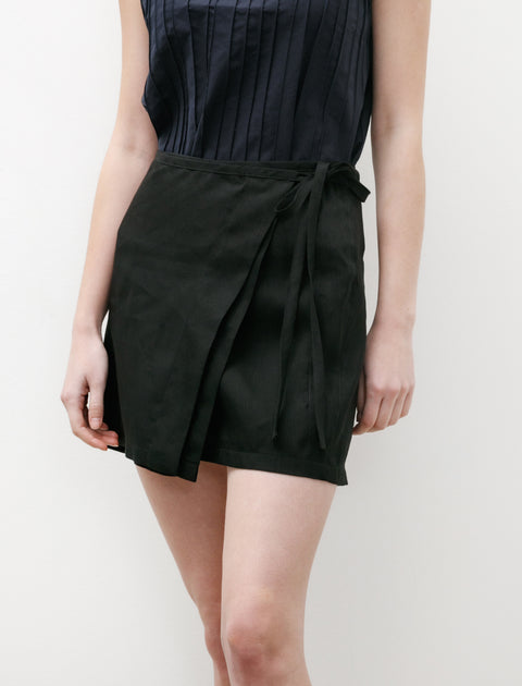Wanze Mini Wrap Skirt Black