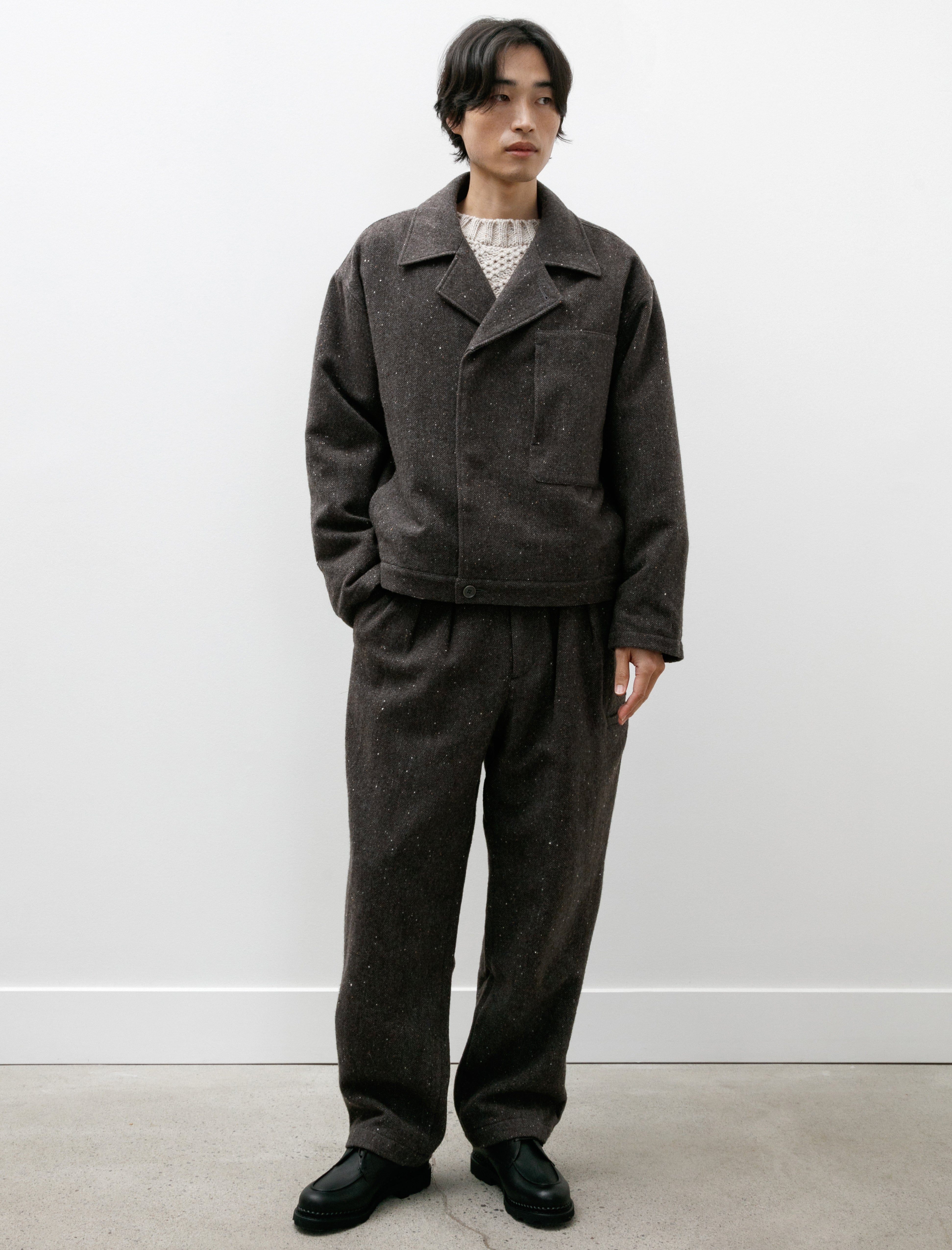 Polyploid Marine Pants B Grey Nep Wool
