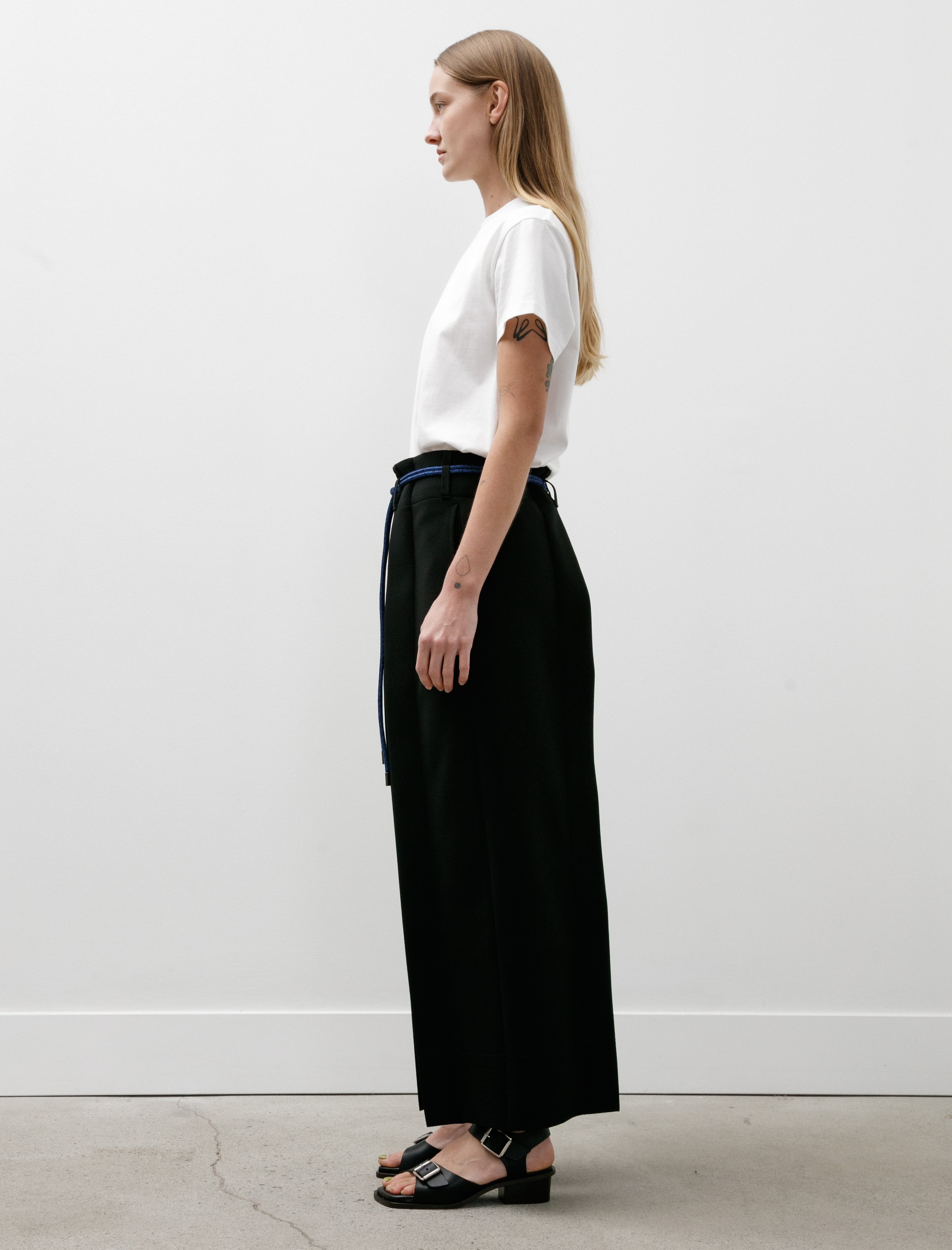 CFCL Milan Crease Wide Straight Pants Black