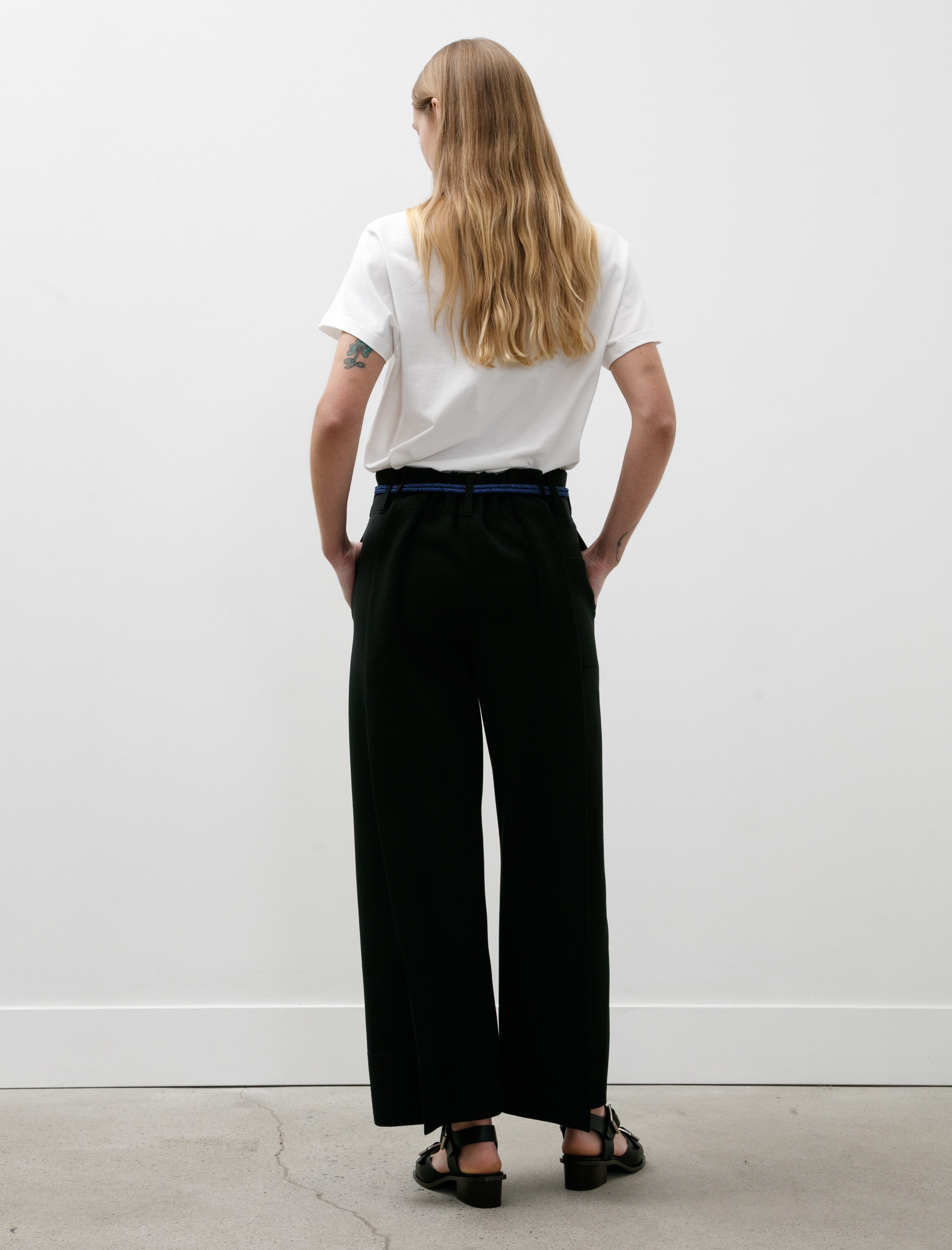 CFCL Milan Crease Wide Straight Pants Black